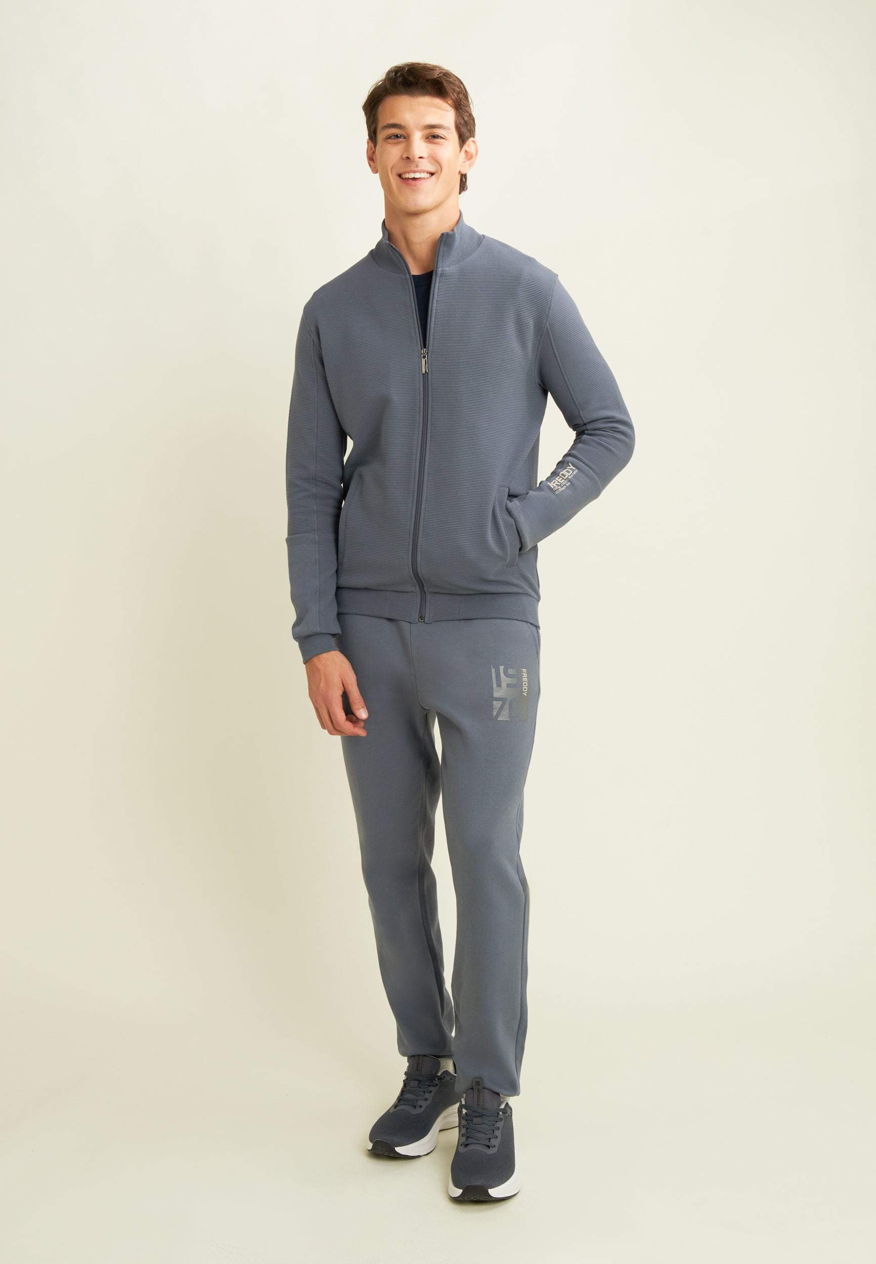 freddy-sweat-full-zip-ray-graphique-manche-homme image 2