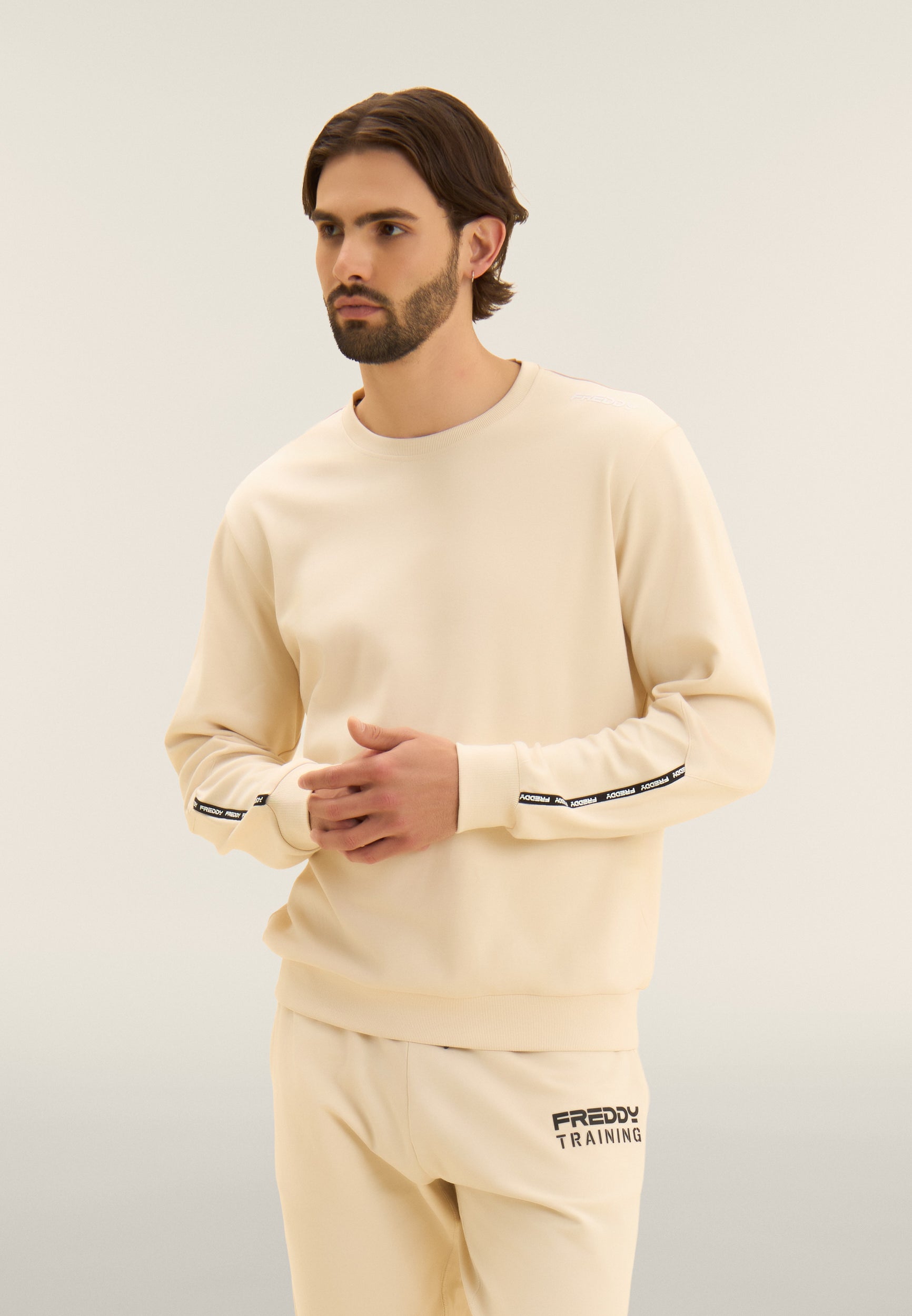 freddy-sweat-col-rond-coton-insert-logot-manches image 1