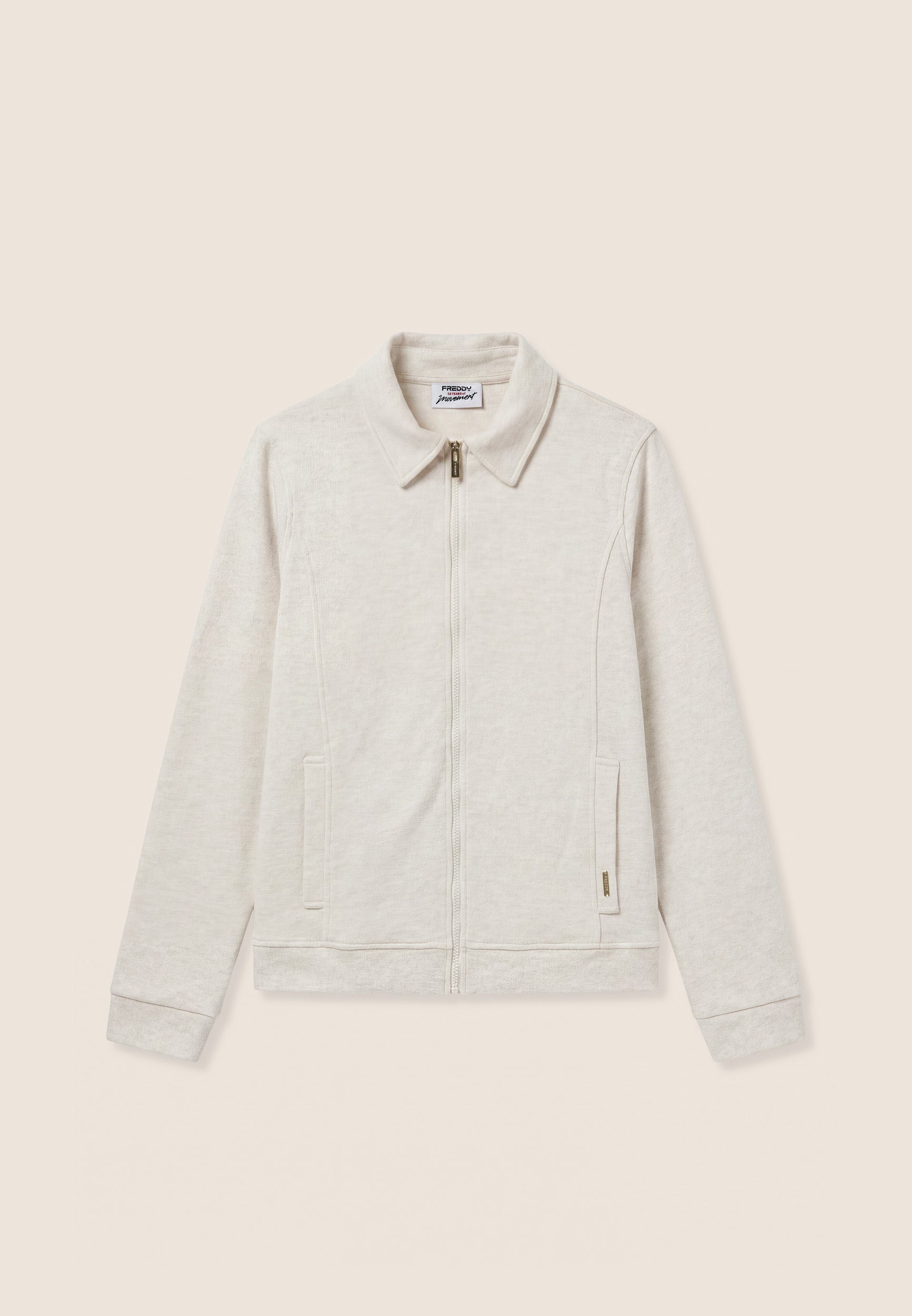 freddy-sweat-femme-full-zip-col-chemise-effet-tricot-m-lange image 8