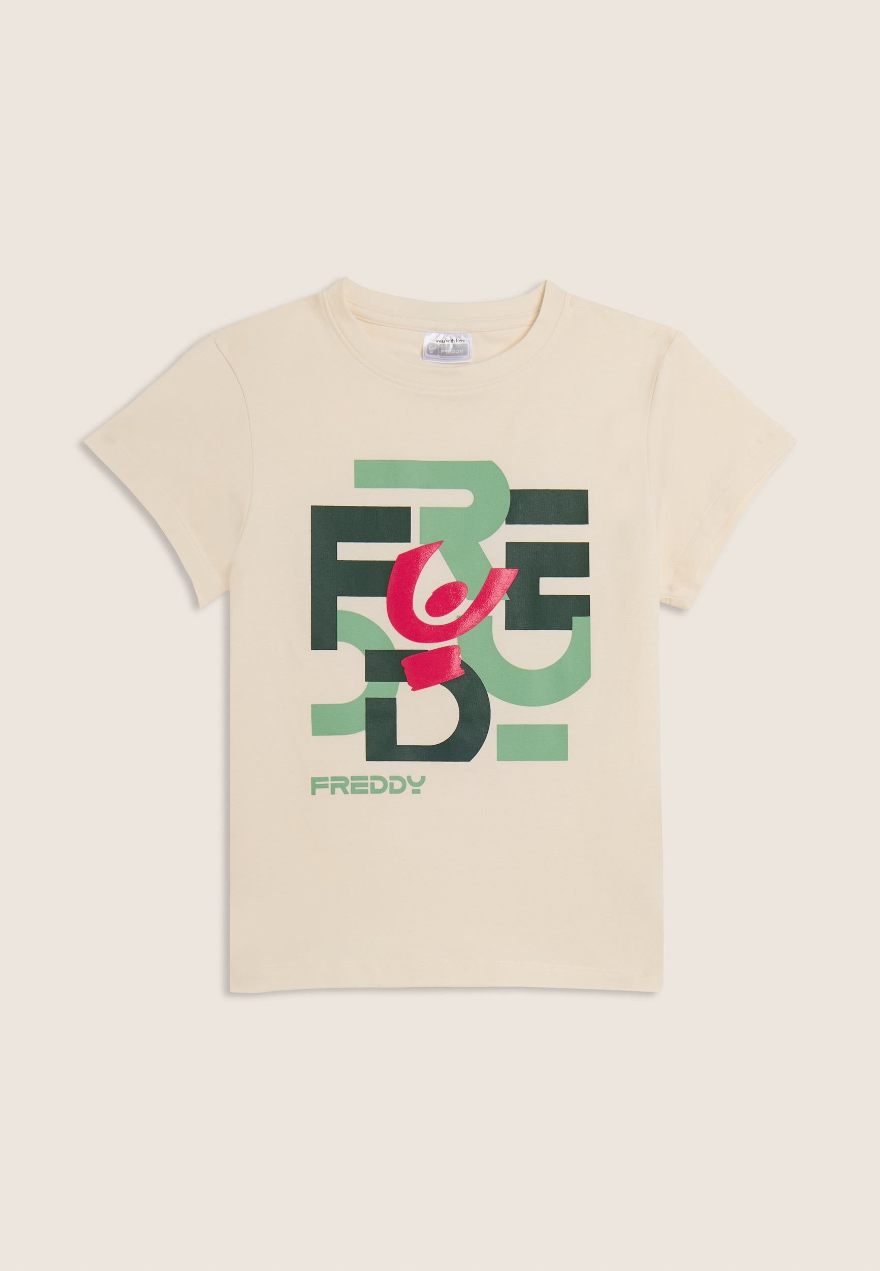 freddy-t-shirt-junior-regular-lettres-parses-manches-courtes image 4