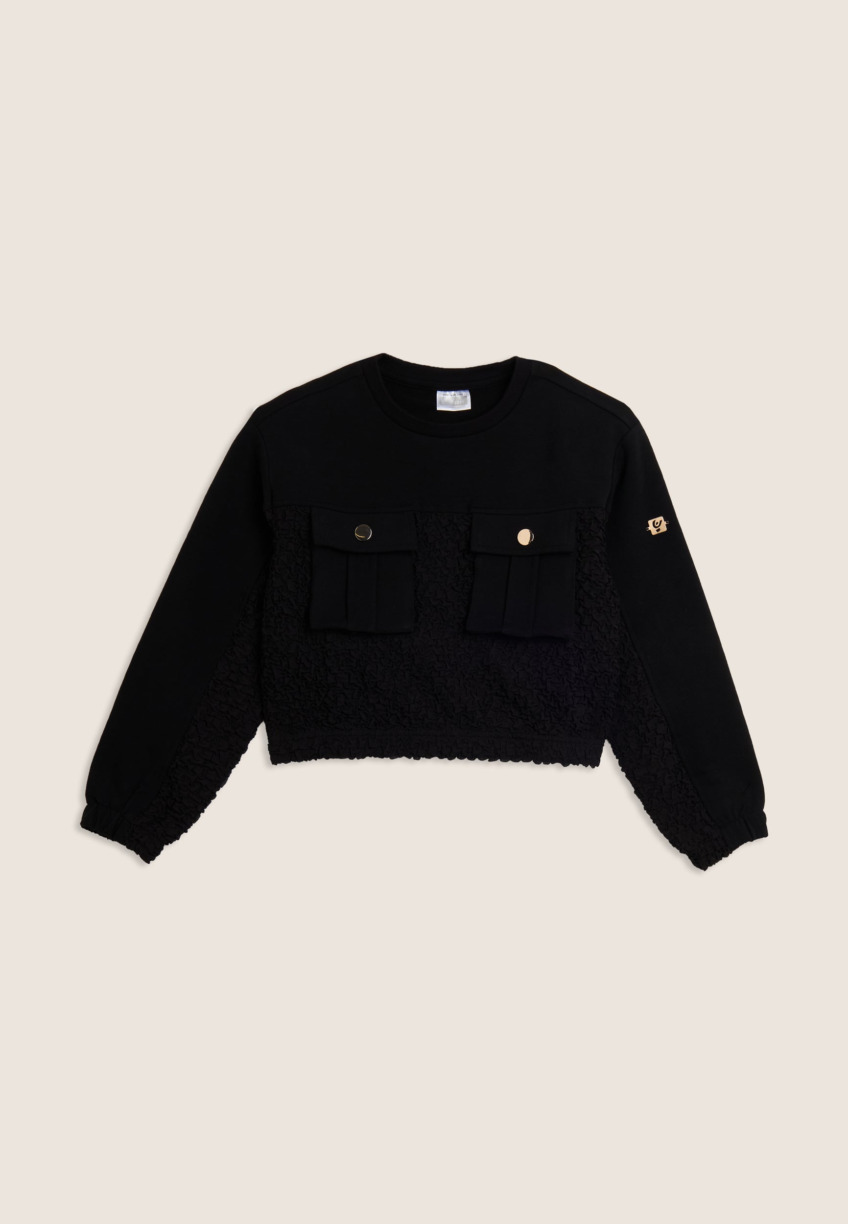freddy-felpa-junior-sweat-cropped-teddy-poches-poitrine-fille image 1