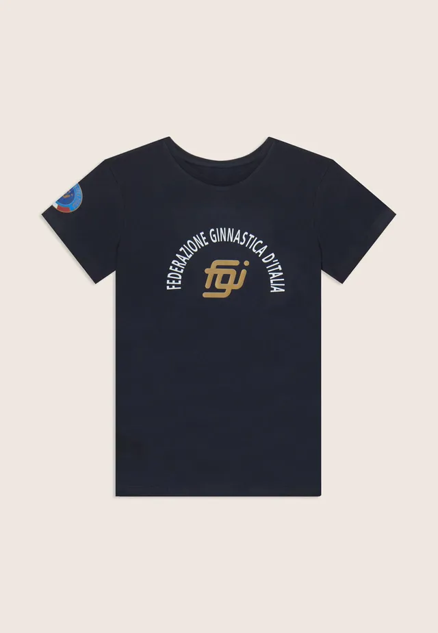 freddy-t-shirt-unisexe-fgi-logo-bicolore-gymnastique-italie image 1
