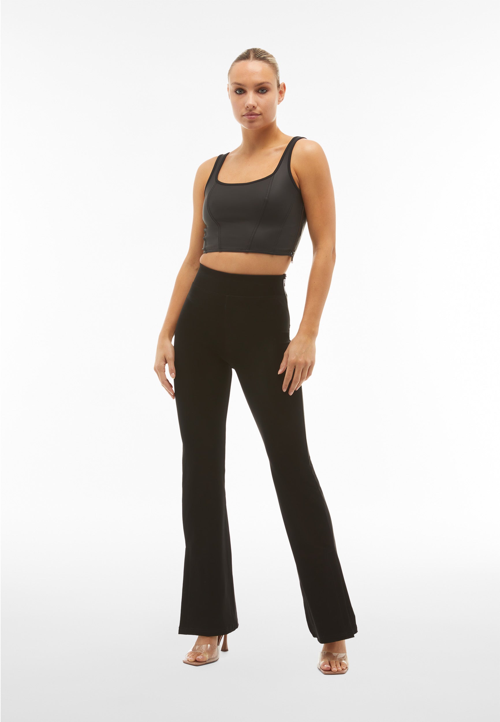 freddy-wr-up-pantalon-flare-taille-super-haute-similicuir-wet image 2
