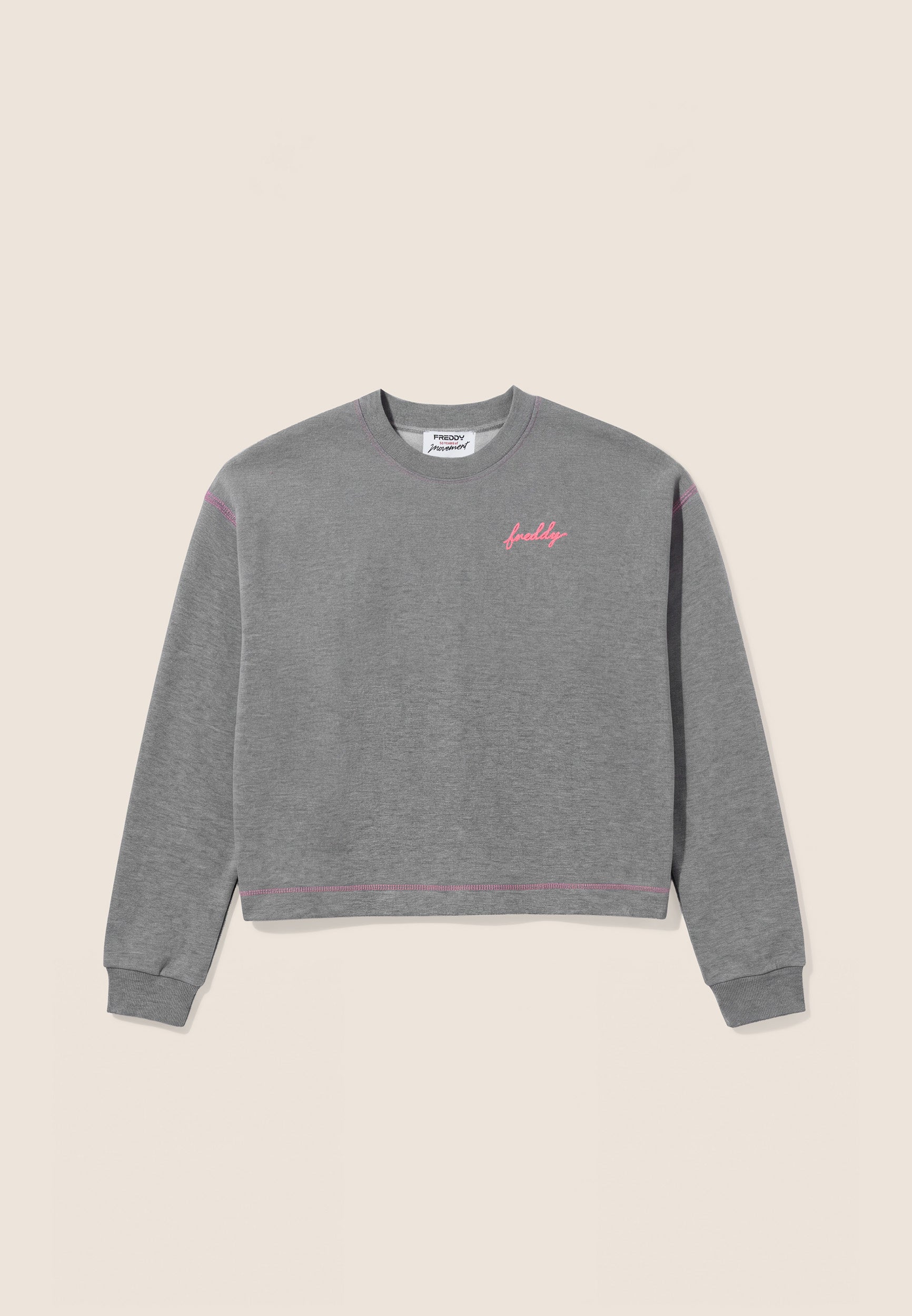 freddy-felpa-sweat-femme-col-rond-comfort-m-lange-d-tails-fluo image 1