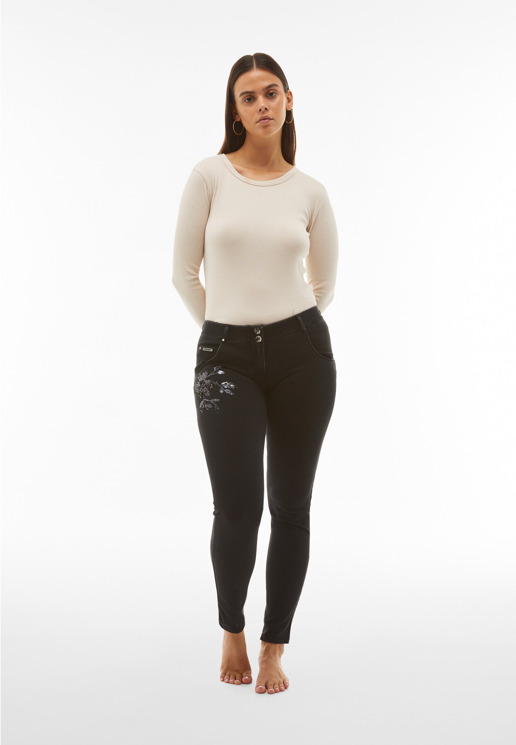 jean-freddy-wr-up-push-up-taille-basse-superskinny-broderie-florale image 2