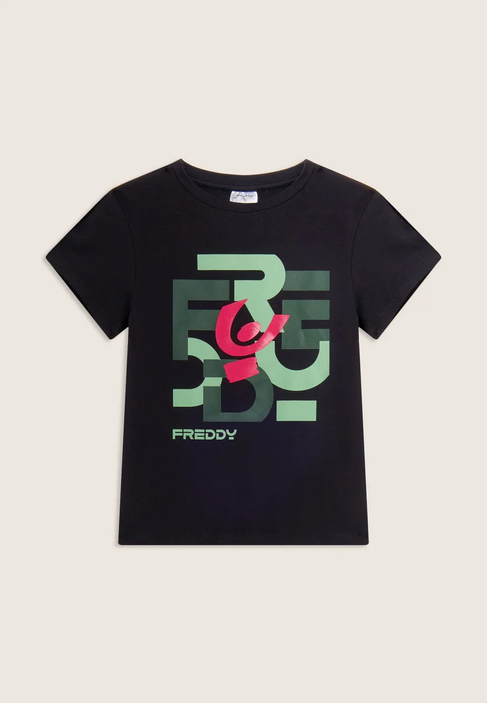 freddy-t-shirt-junior-regular-lettres-parses-manches-courtes image 1