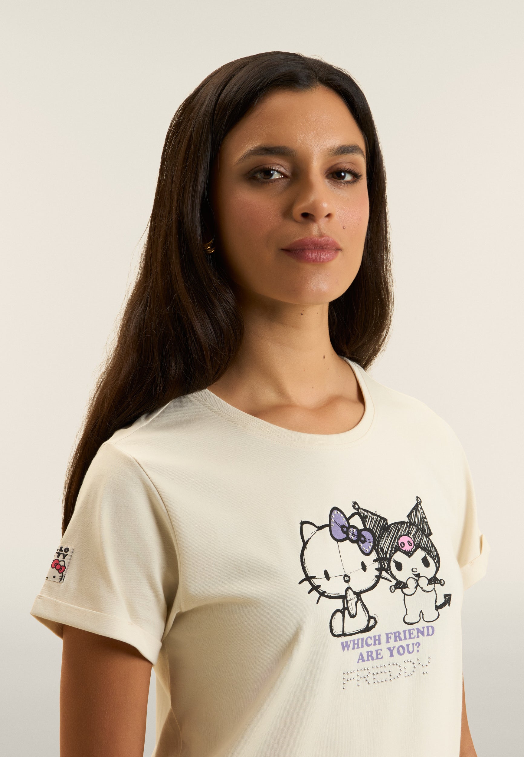 freddy-t-shirt-hello-kitty-kuromi-imprim-femme-coton image 4