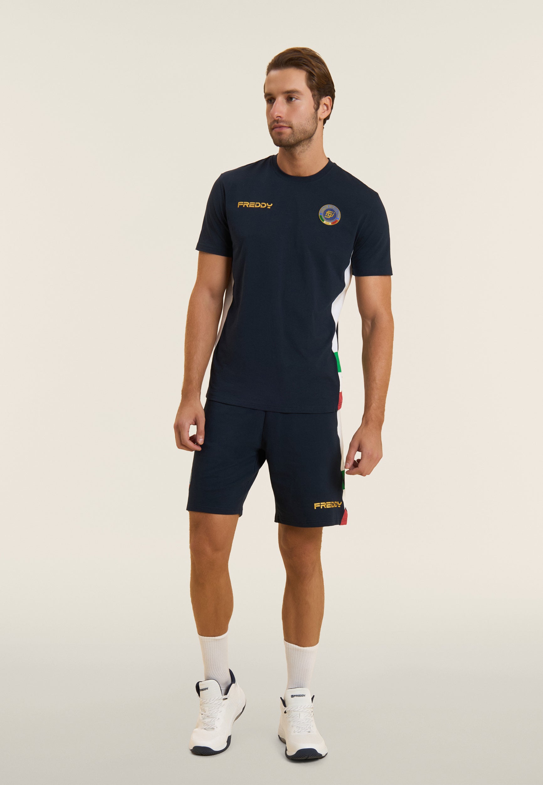 freddy-short-homme-italia-fgi-french-terry-bicolore-bleu image 2