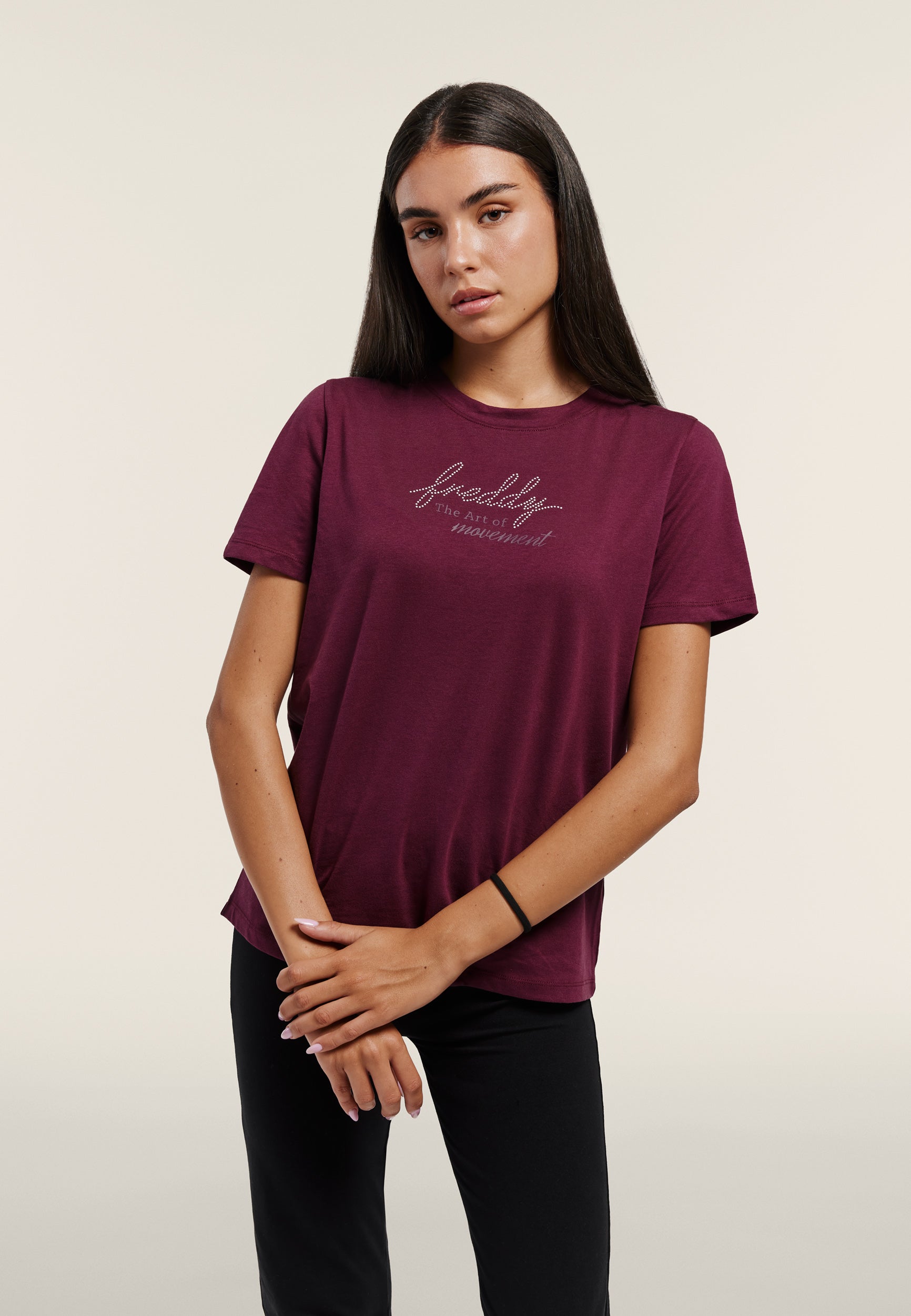 freddy-t-shirt-regular-femme-the-art-of-movement-perles-100-coton image 1