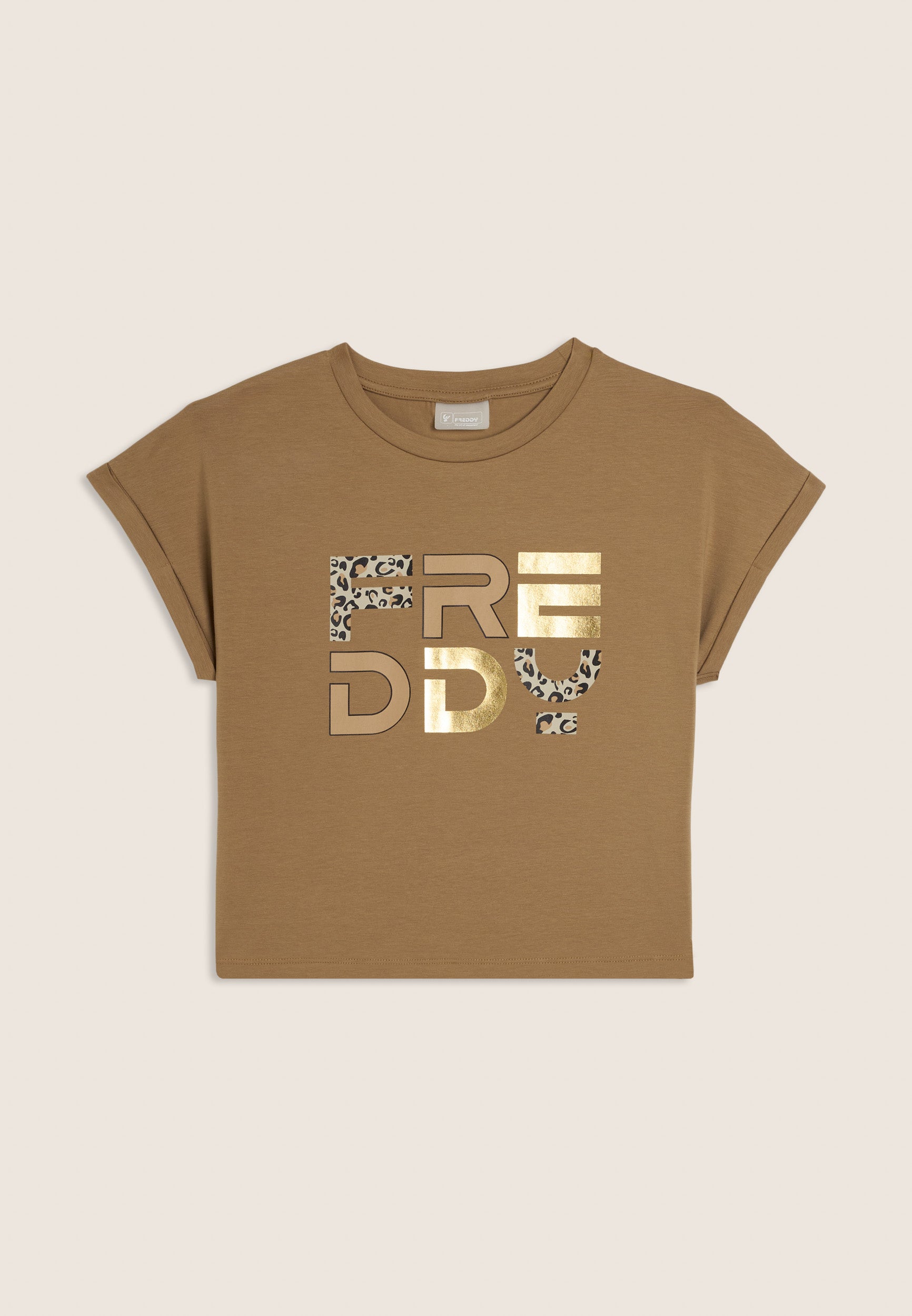 freddy-t-shirt-junior-manches-ailettes-logo-animalier-or image 4