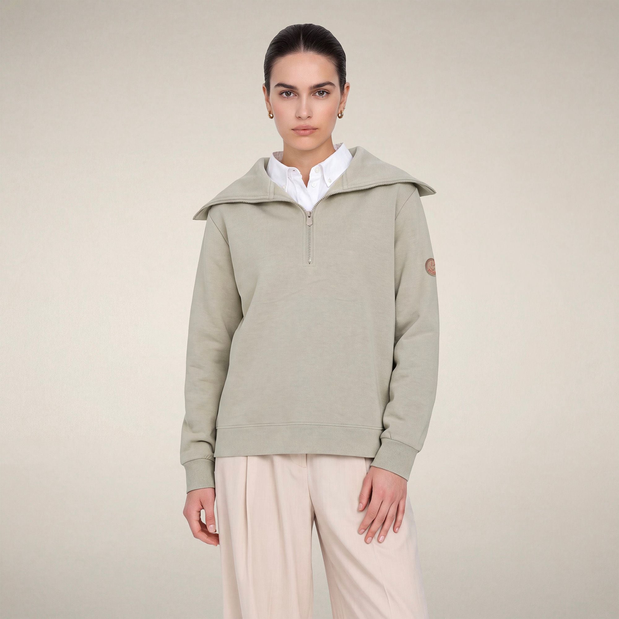 save-the-duck-hinata-top-mezza-zip-femme-beige-rainy image 5
