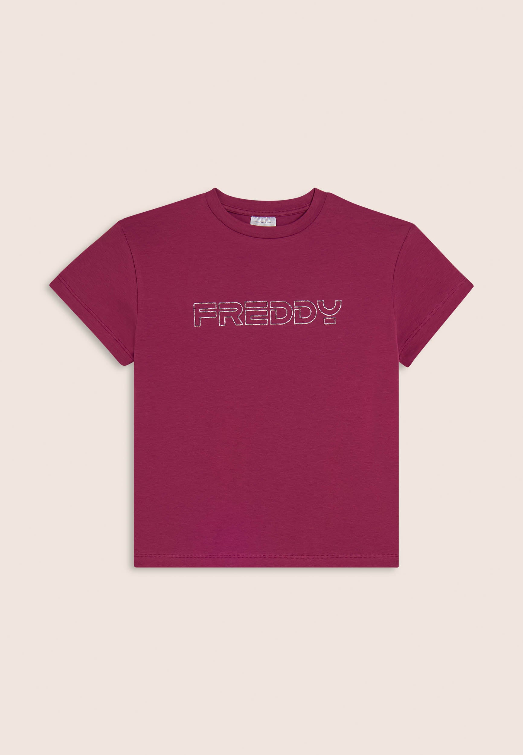 freddy-t-shirt-fille-jersey-stretch-logo-strass image 7
