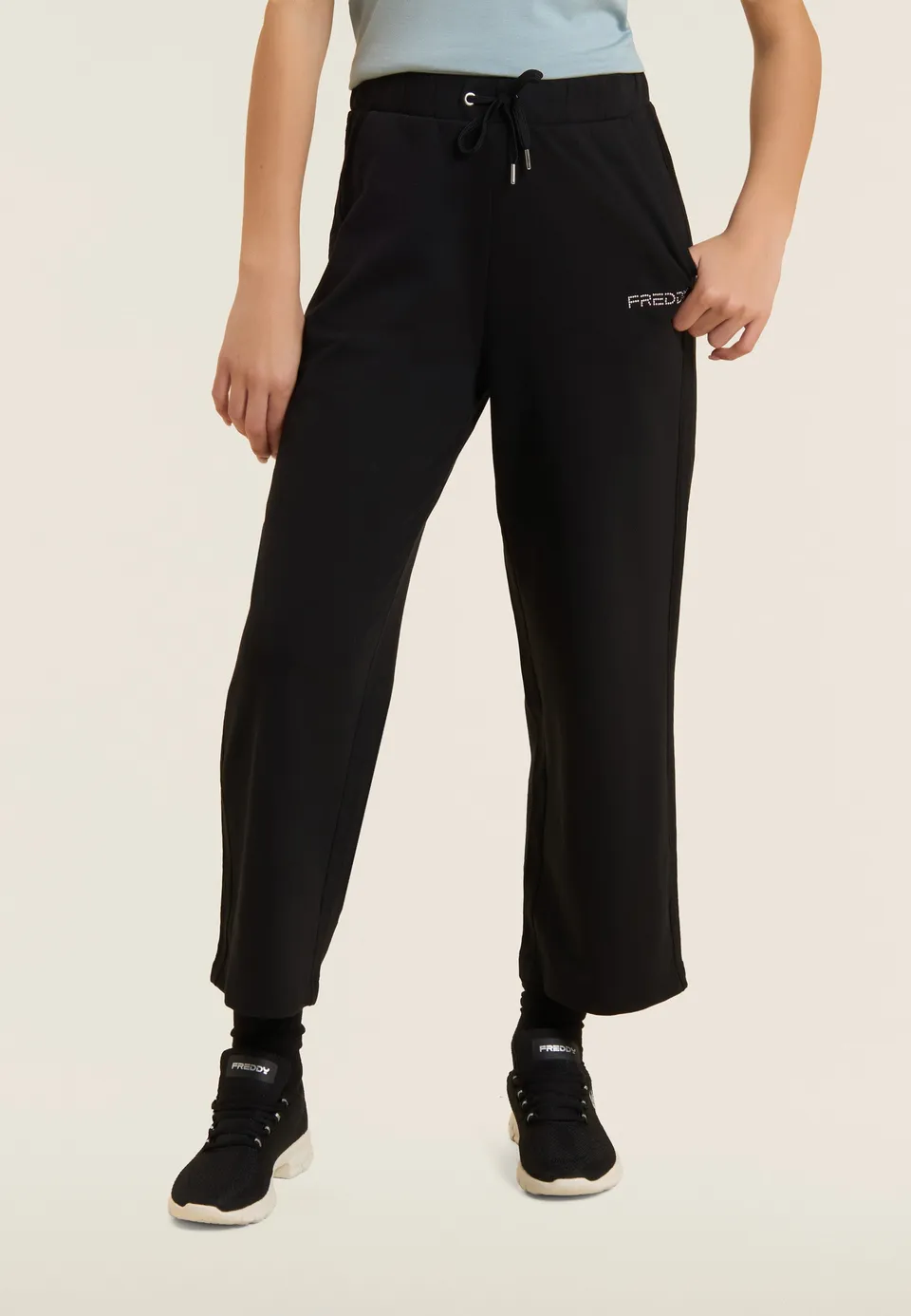 freddy-pantalon-sport-cropped-comfort-wide-leg-femme image 1