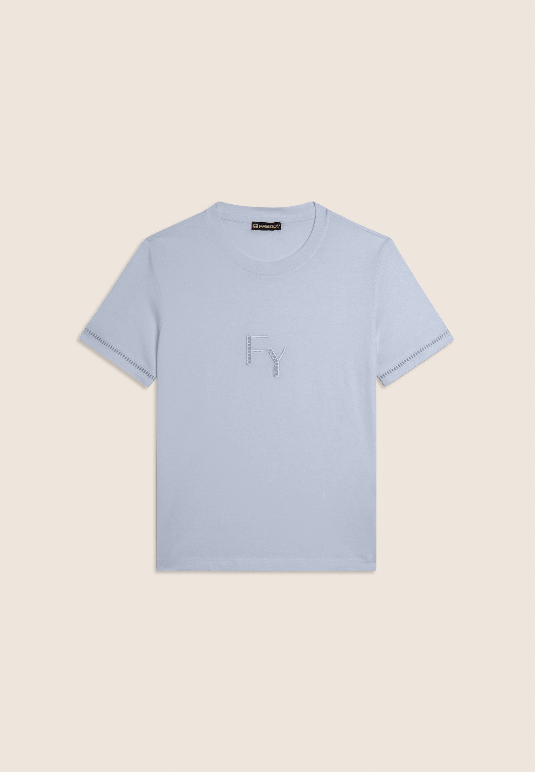 freddy-t-shirt-girocollo-femme-coton-broderie-logo-ajour image 8