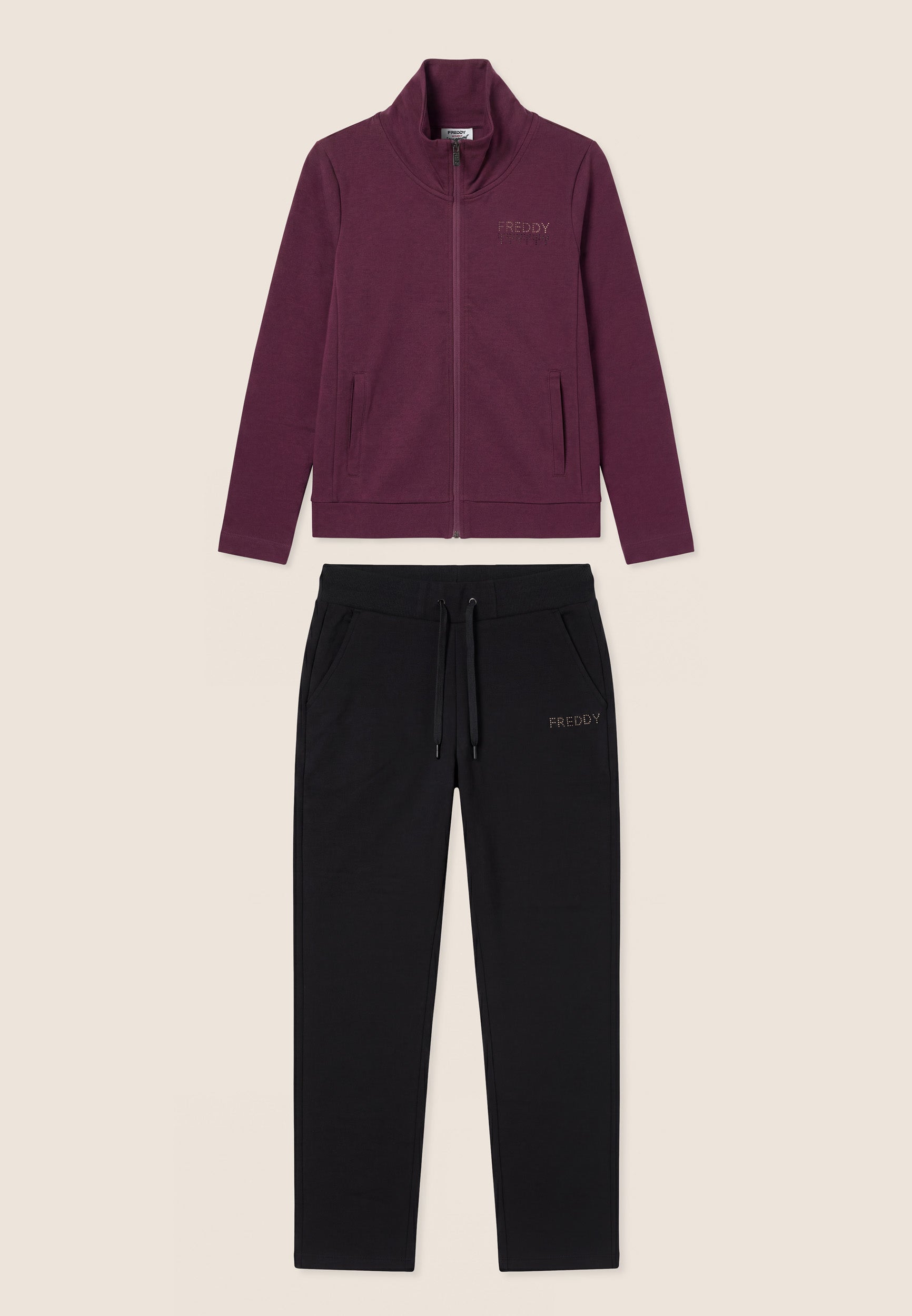 freddy-tuta-sportiva-femme-full-zip-col-haut-strass image 1