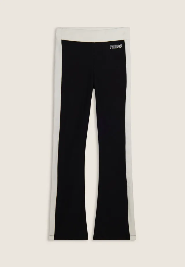 freddy-pantalon-slim-flare-molleton-bandes-lat-rales image 1