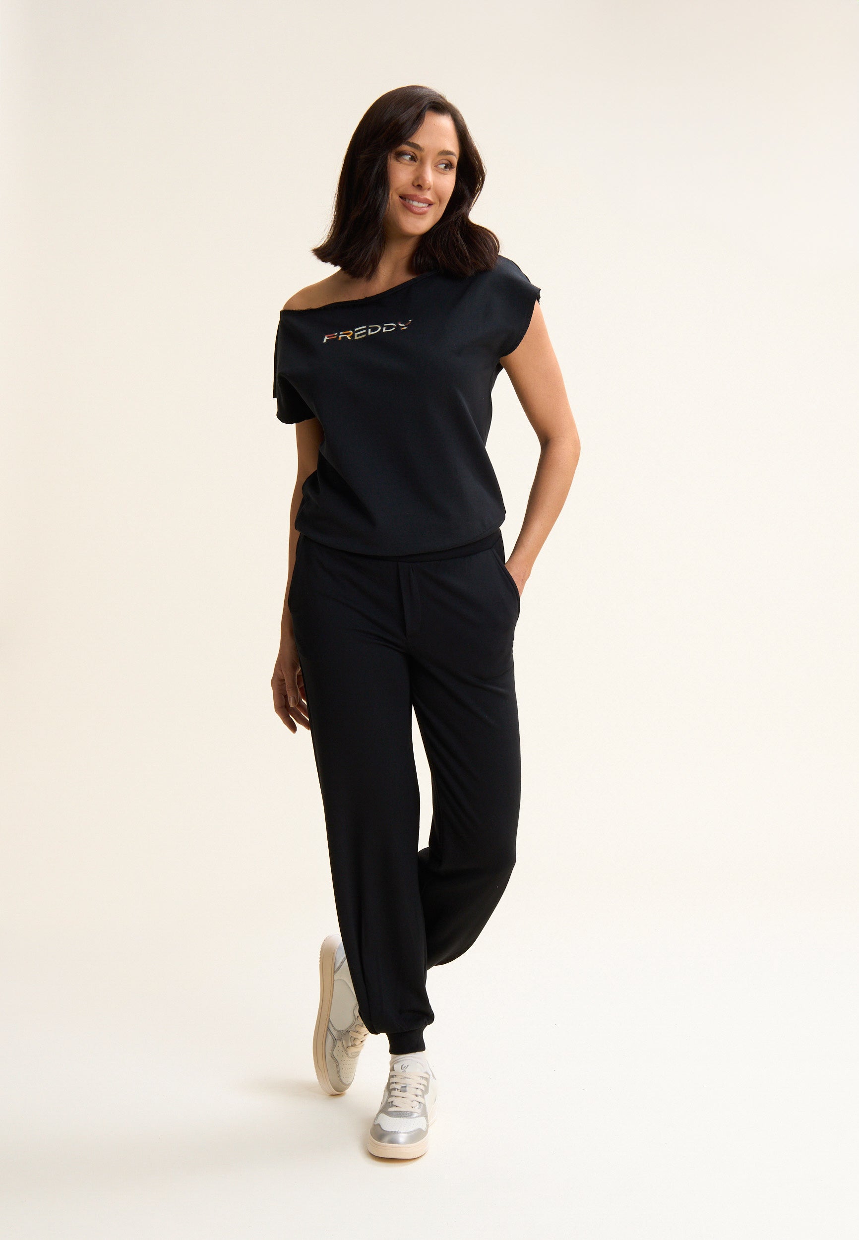 freddy-pantalon-felpa-viscose-jogger-poignets-logo-brod image 2
