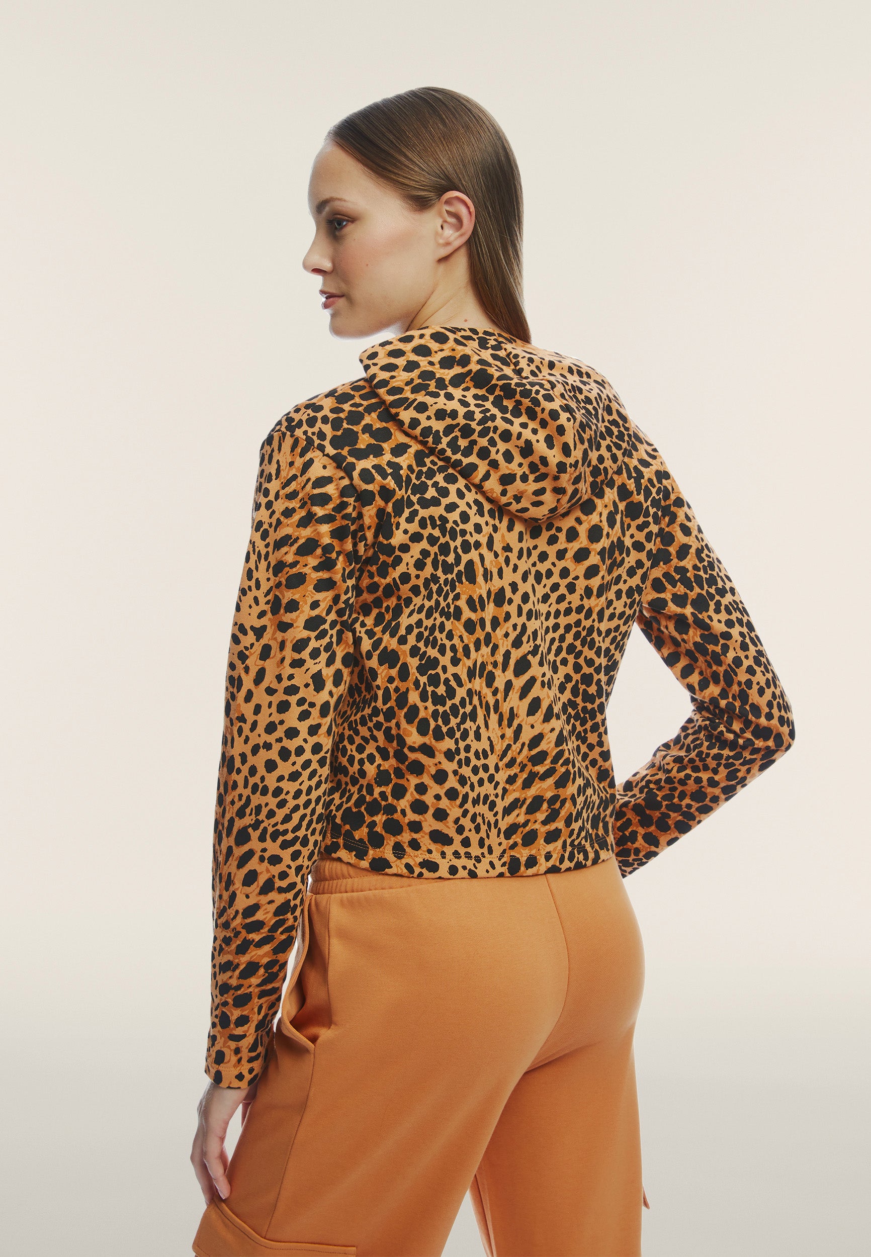 freddy-sweat-cropped-zipp-capuche-animalier image 3