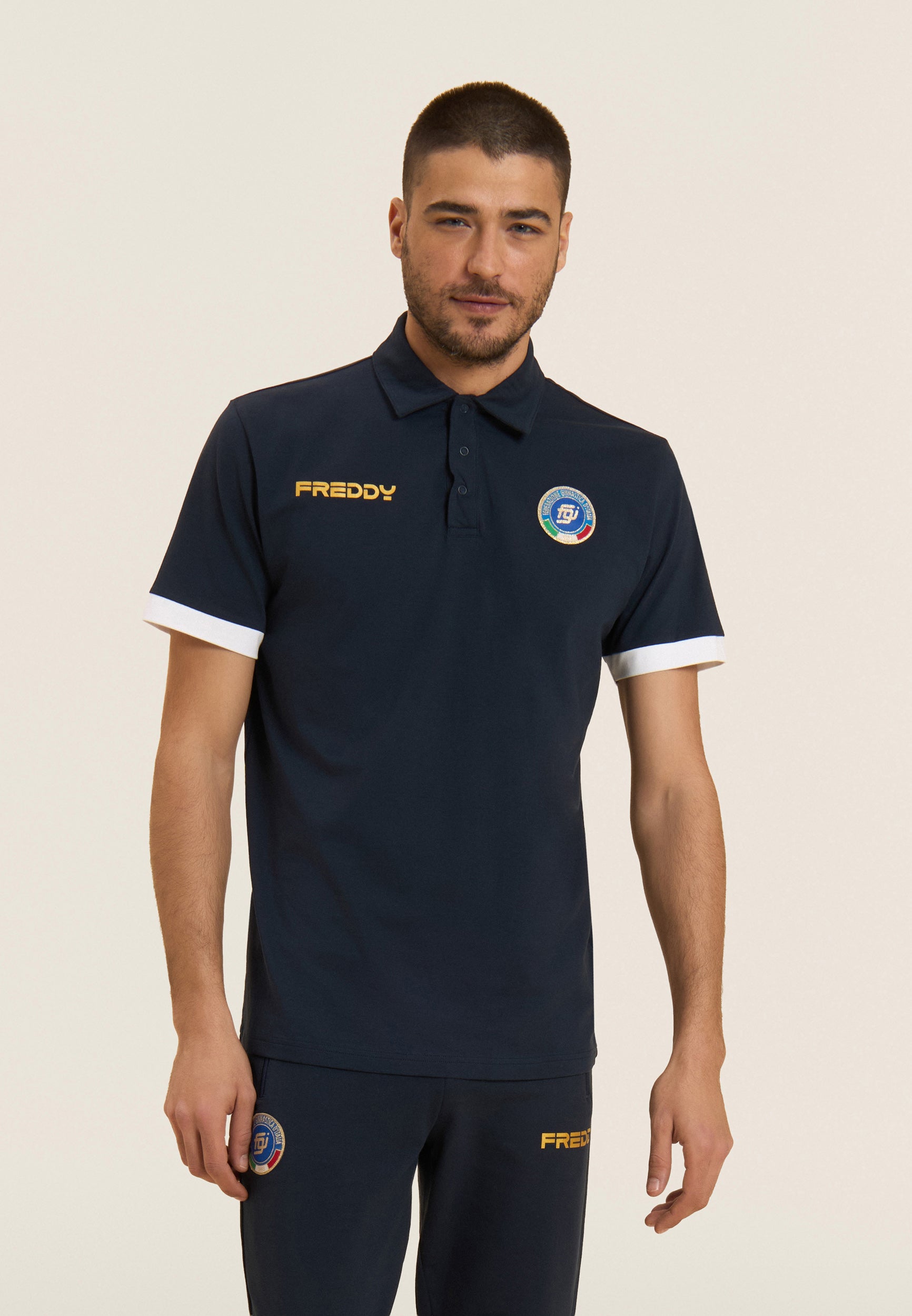 freddy-polo-homme-italia-fgi-coton-stretch-manches-contrast-es image 1