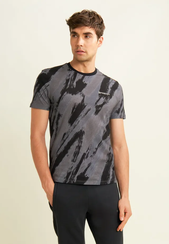 freddy-t-shirt-homme-imprim-pennellata-100-coton image 1