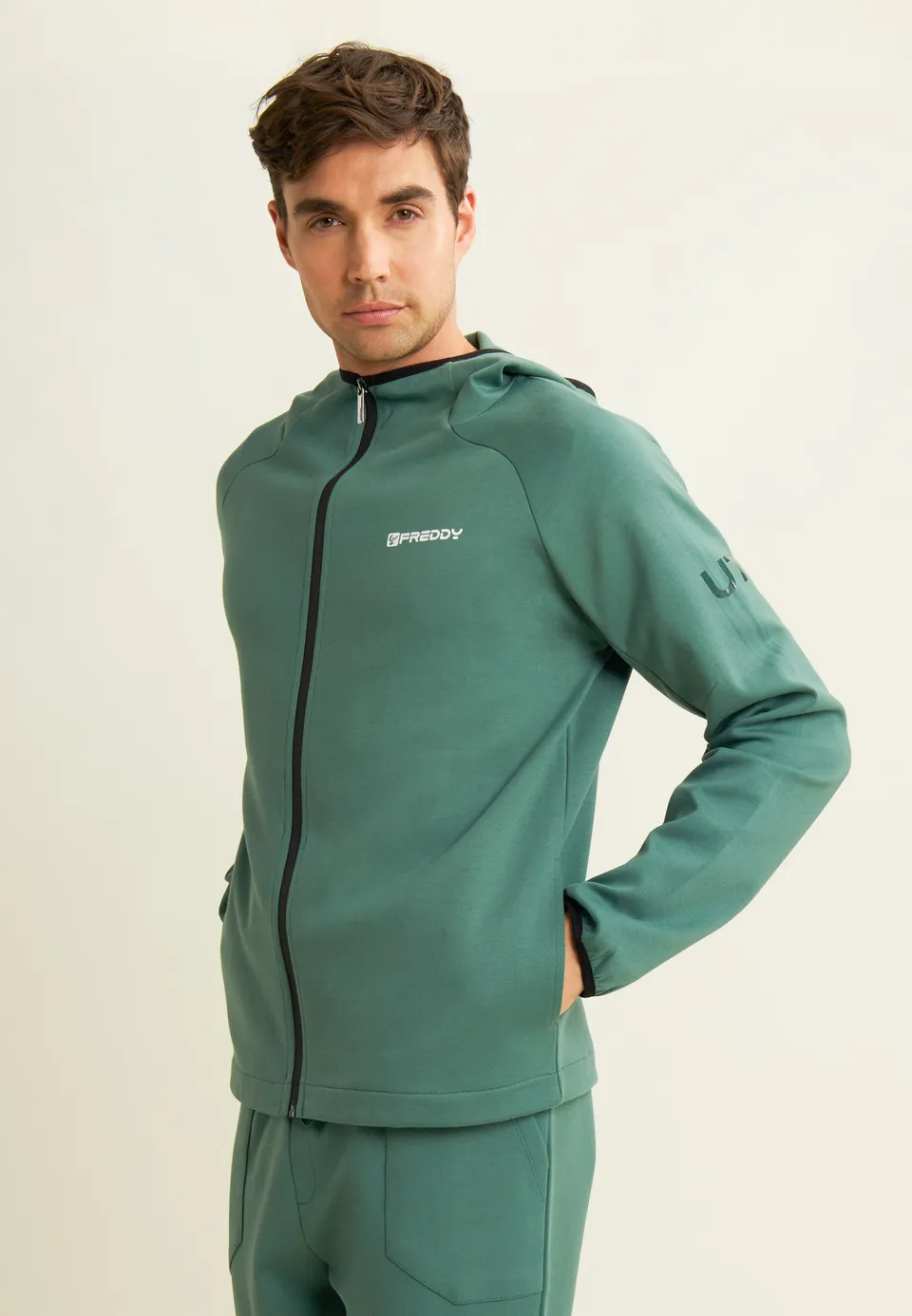 freddy-sweat-homme-full-zip-capuche-jacquard image 1