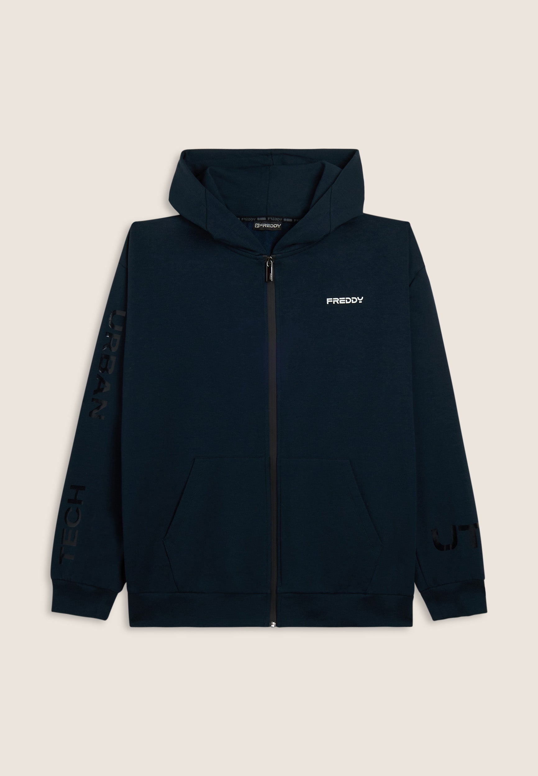 freddy-sweat-homme-full-zip-capuche-jersey-poches-kangourou image 5