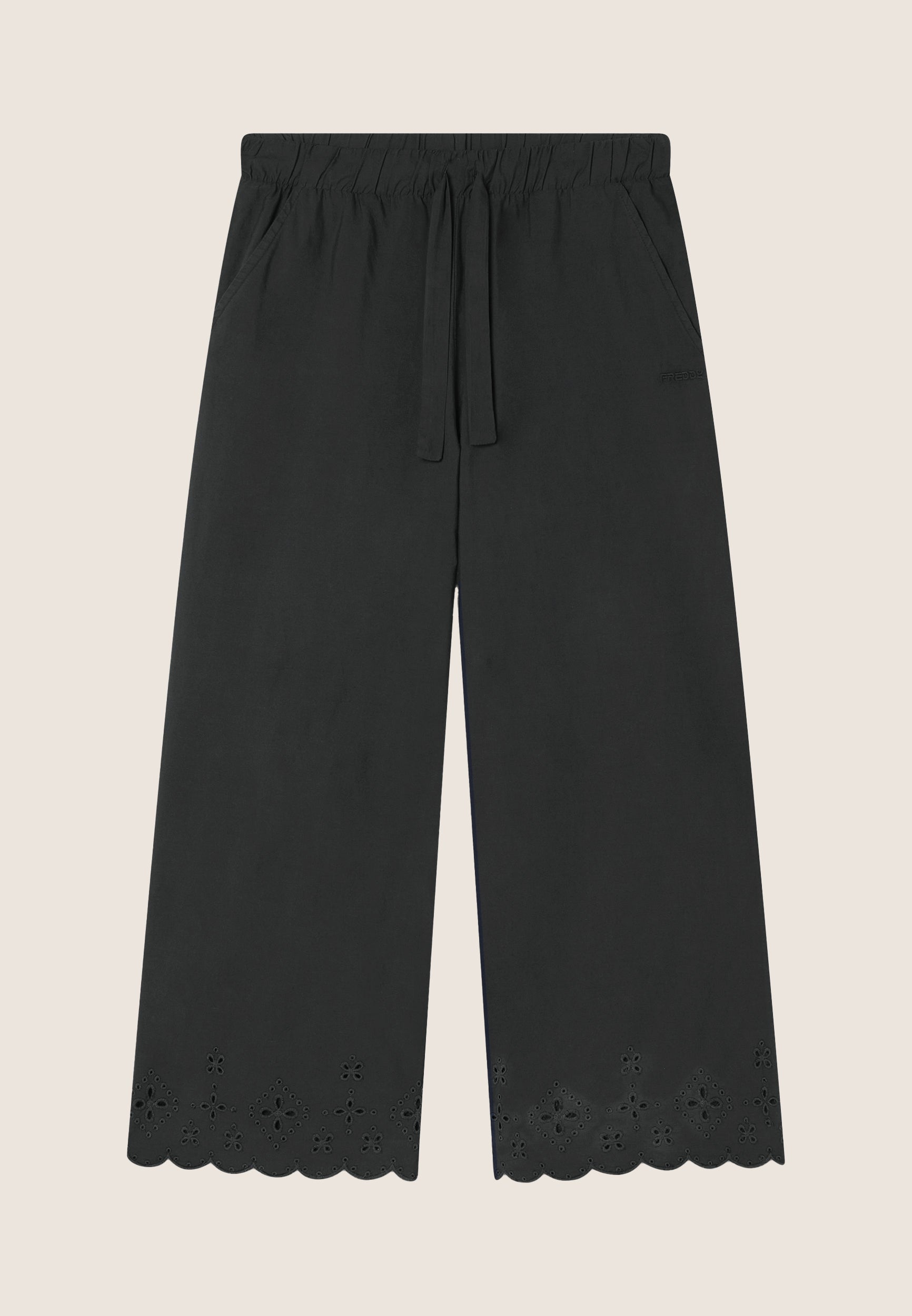 freddy-pantalon-femme-wide-leg-coton-7-8-broderie-sangallo image 8