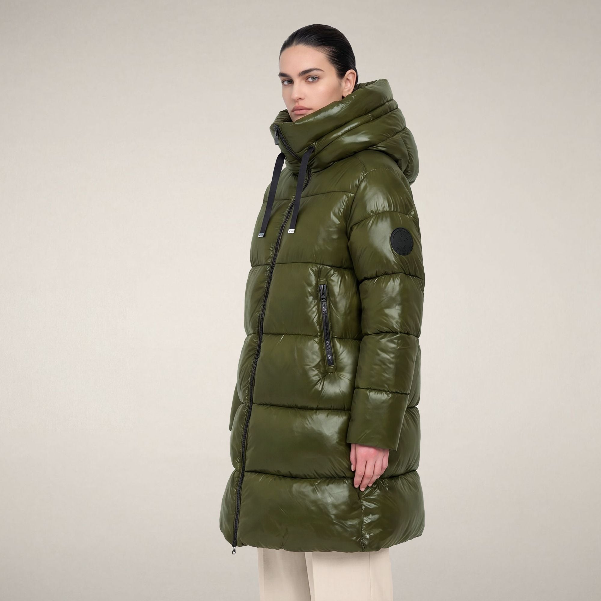 save-the-duck-isabel-doudoune-longue-femme-vert-pin image 5