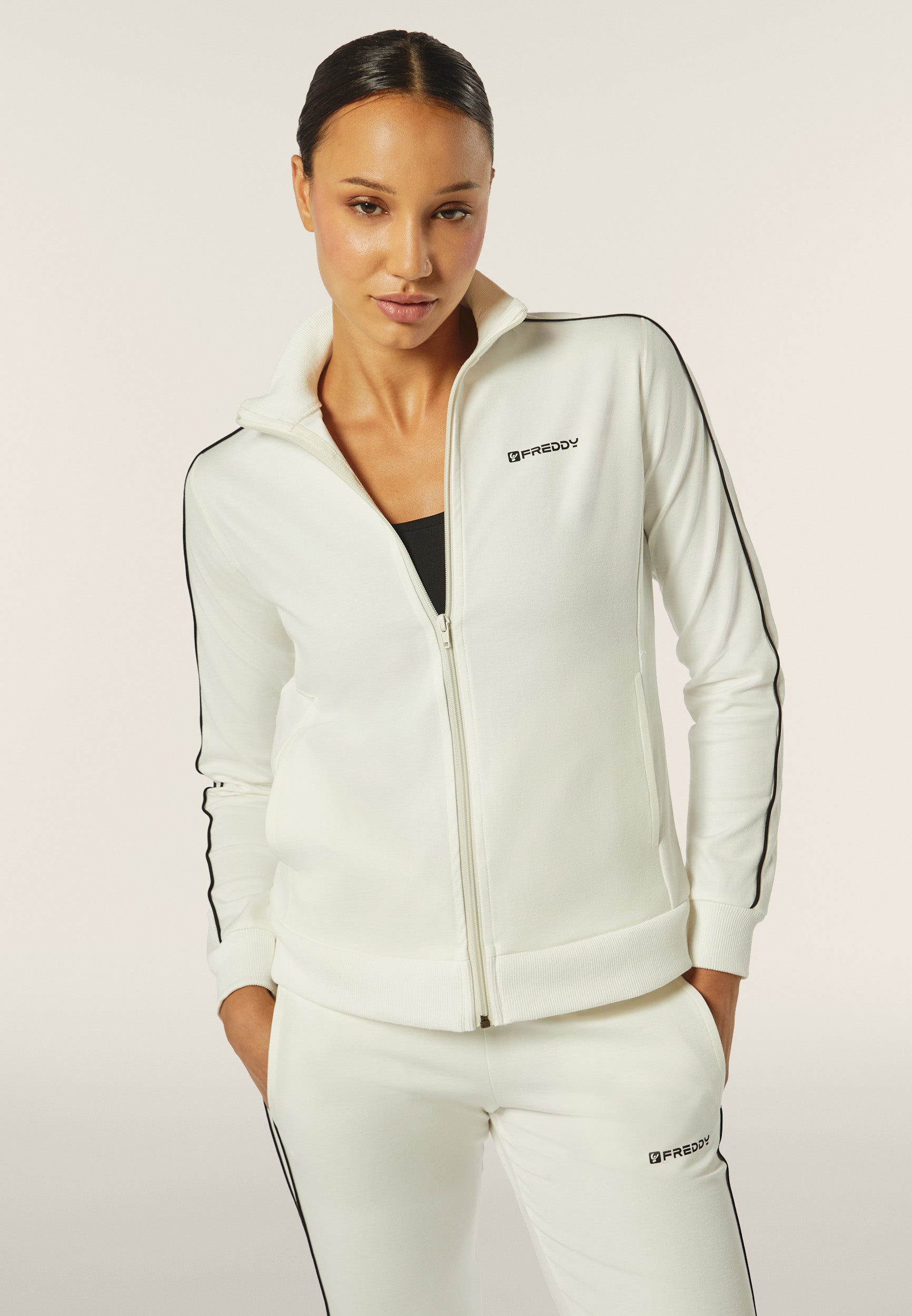 freddy-sweat-regular-fit-col-haut-zipp-bordures-contraste image 1