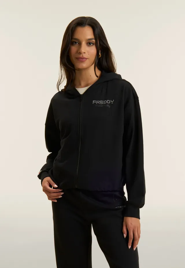 freddy-sweat-hello-kitty-capuche-zip-french-terry-femme image 1