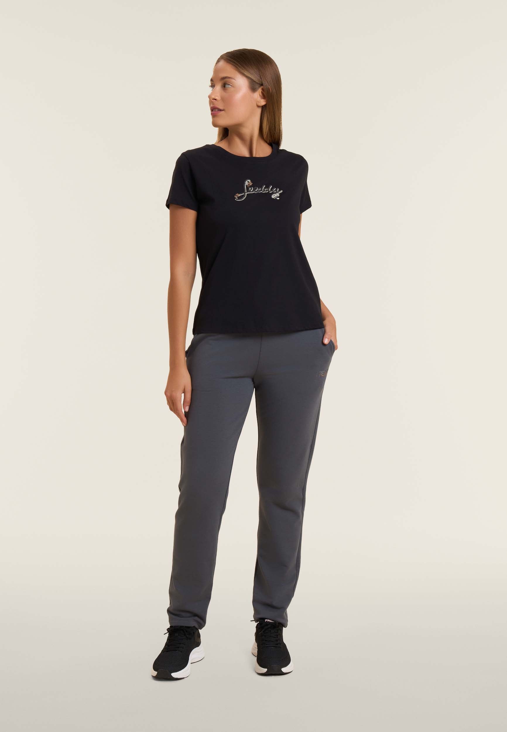 freddy-t-shirt-coton-supima-logo-paillettes-bicolore image 2