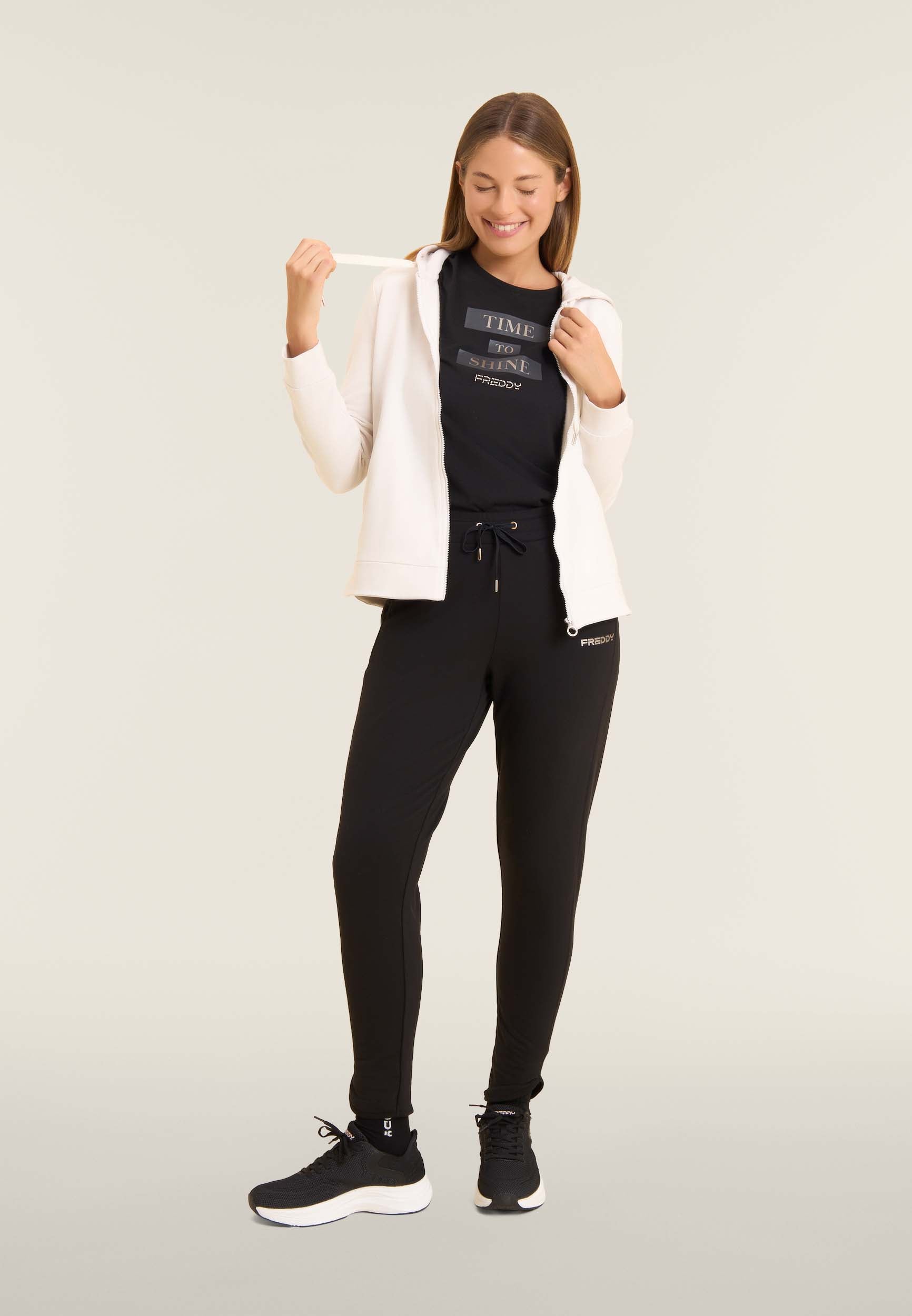 freddy-pantalon-femme-slim-molleton-fentes-lat-rales image 2