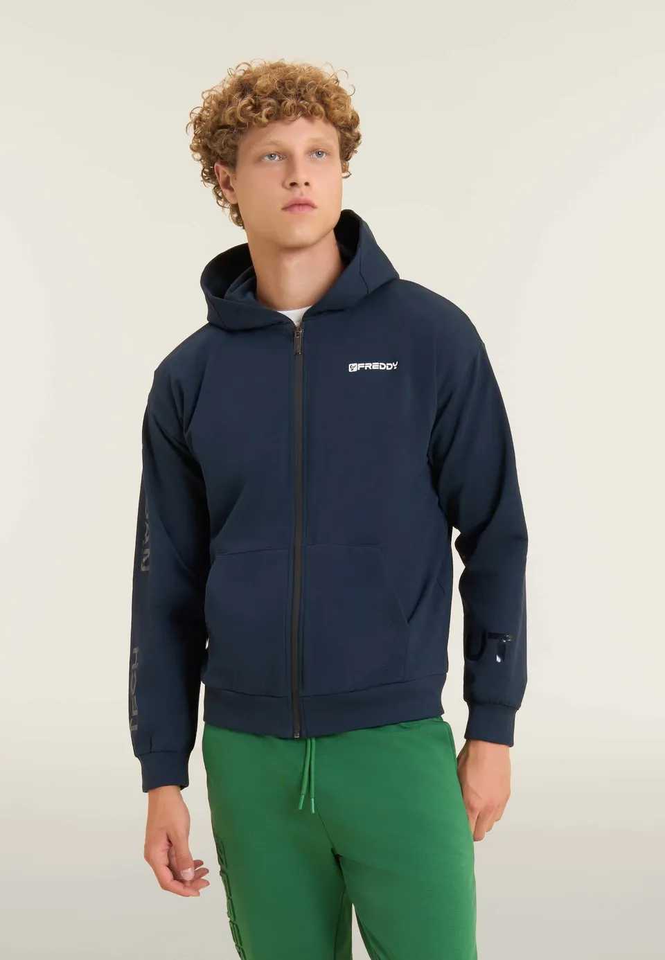 freddy-sweat-homme-full-zip-capuche-jersey-poches-kangourou image 1