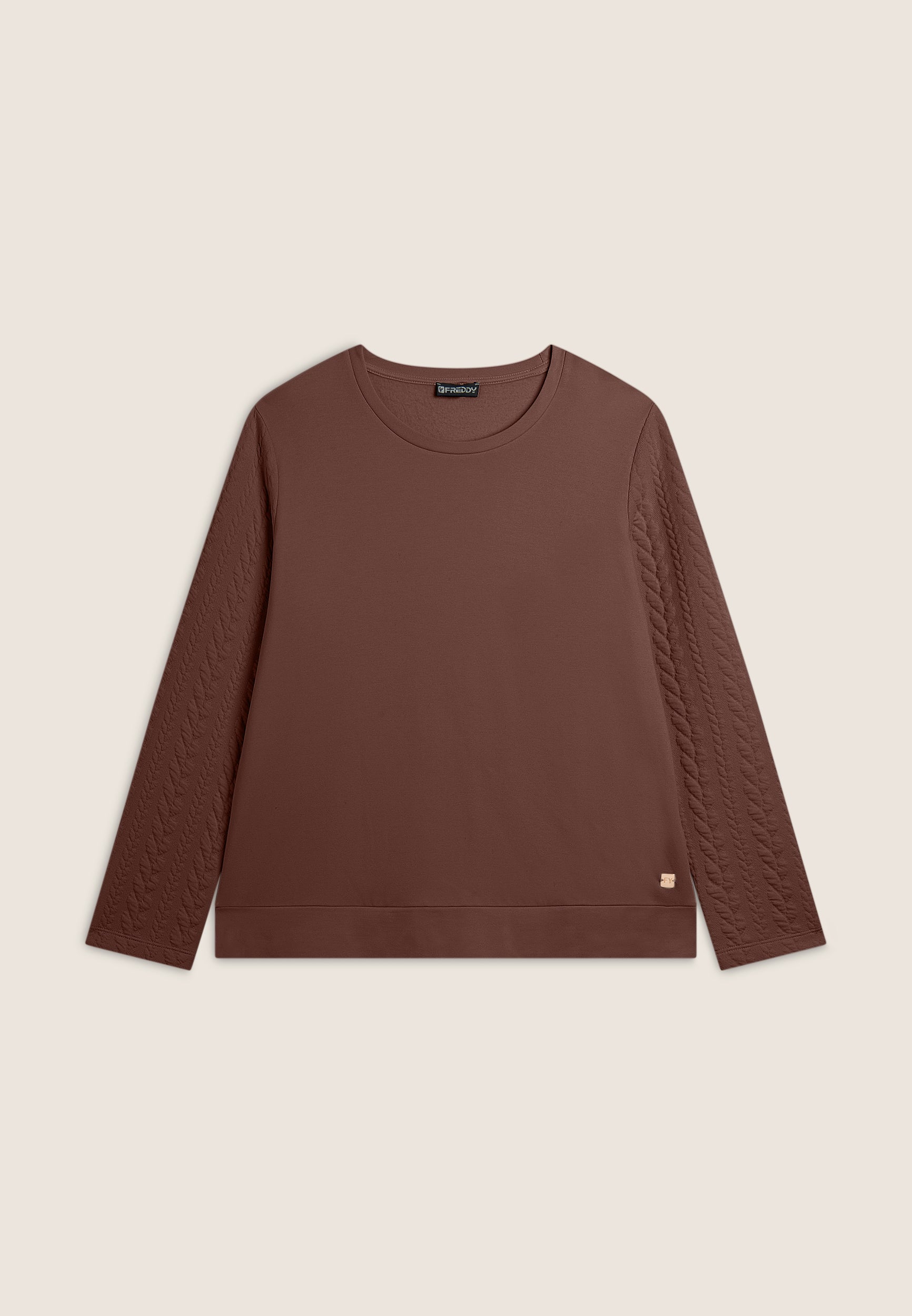 freddy-felpa-donna-girocollo-viscosa-sweat-femme-col-rond-manches-tress-es image 8