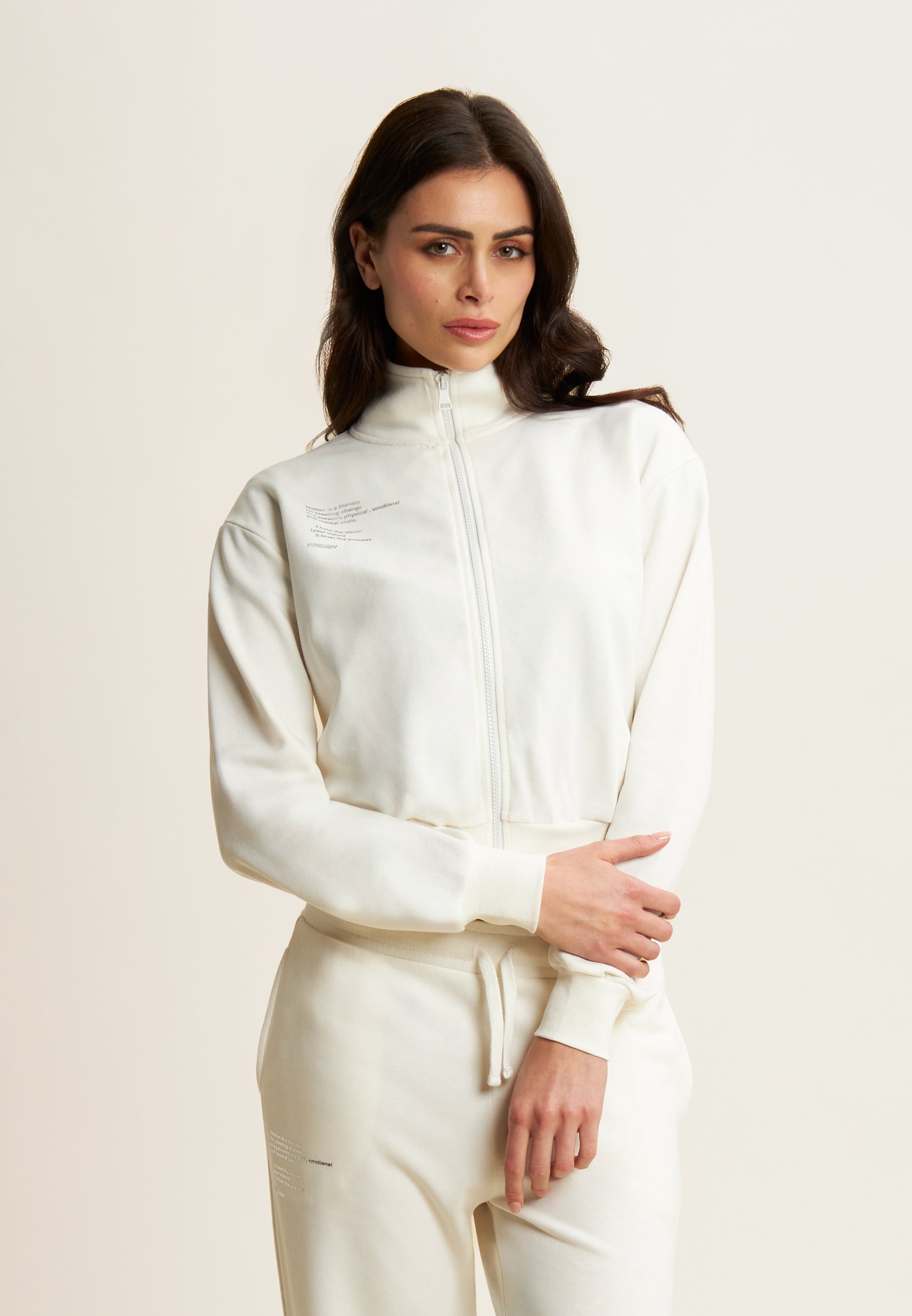 sweat-cropp-femme-freddy-zip-col-haut-french-terry image 2