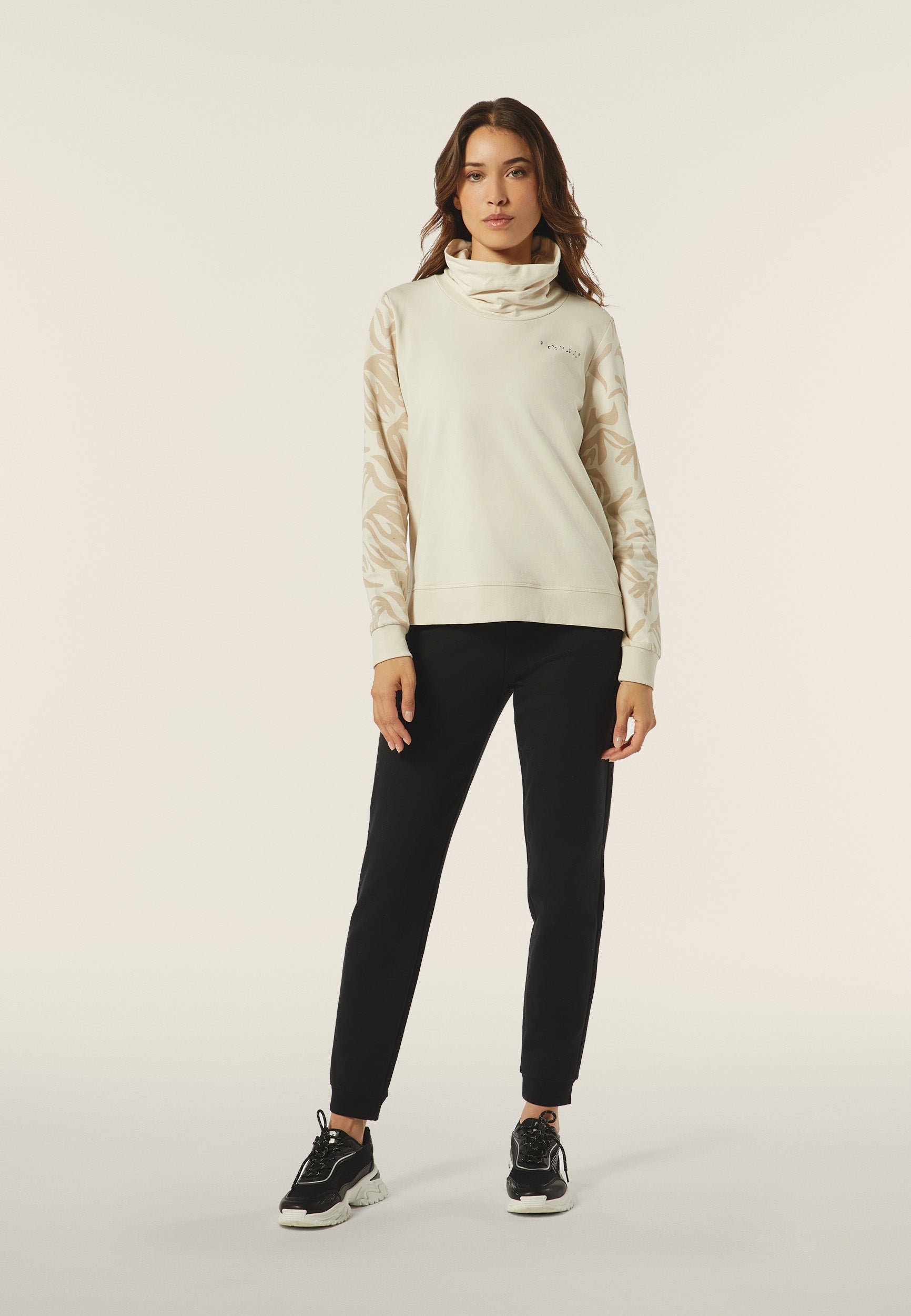 freddy-sweat-femme-comfort-col-haut-manches-florales image 2