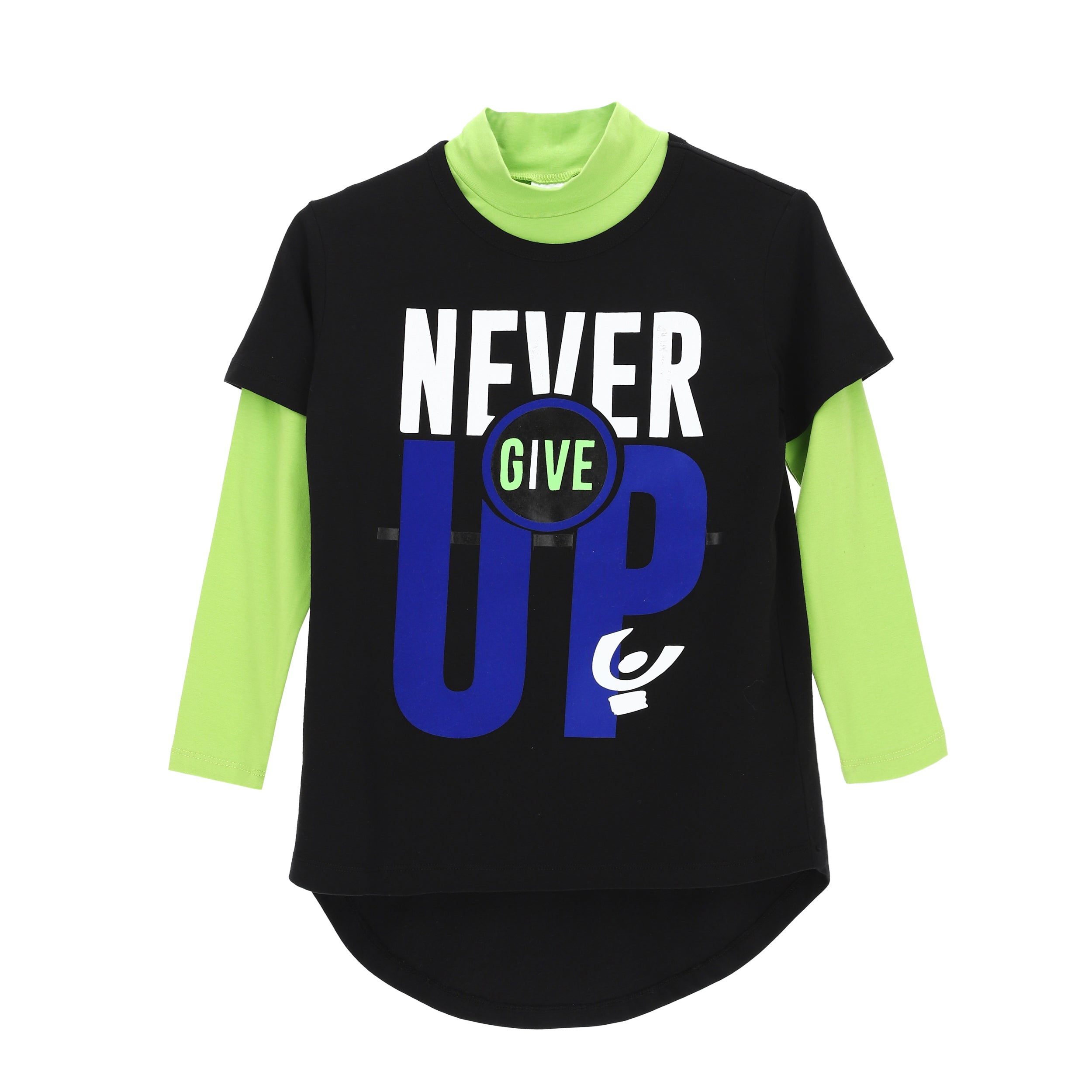 freddy-t-shirt-effet-2-en-1-noir-maxi-imprim-col-montant image 1