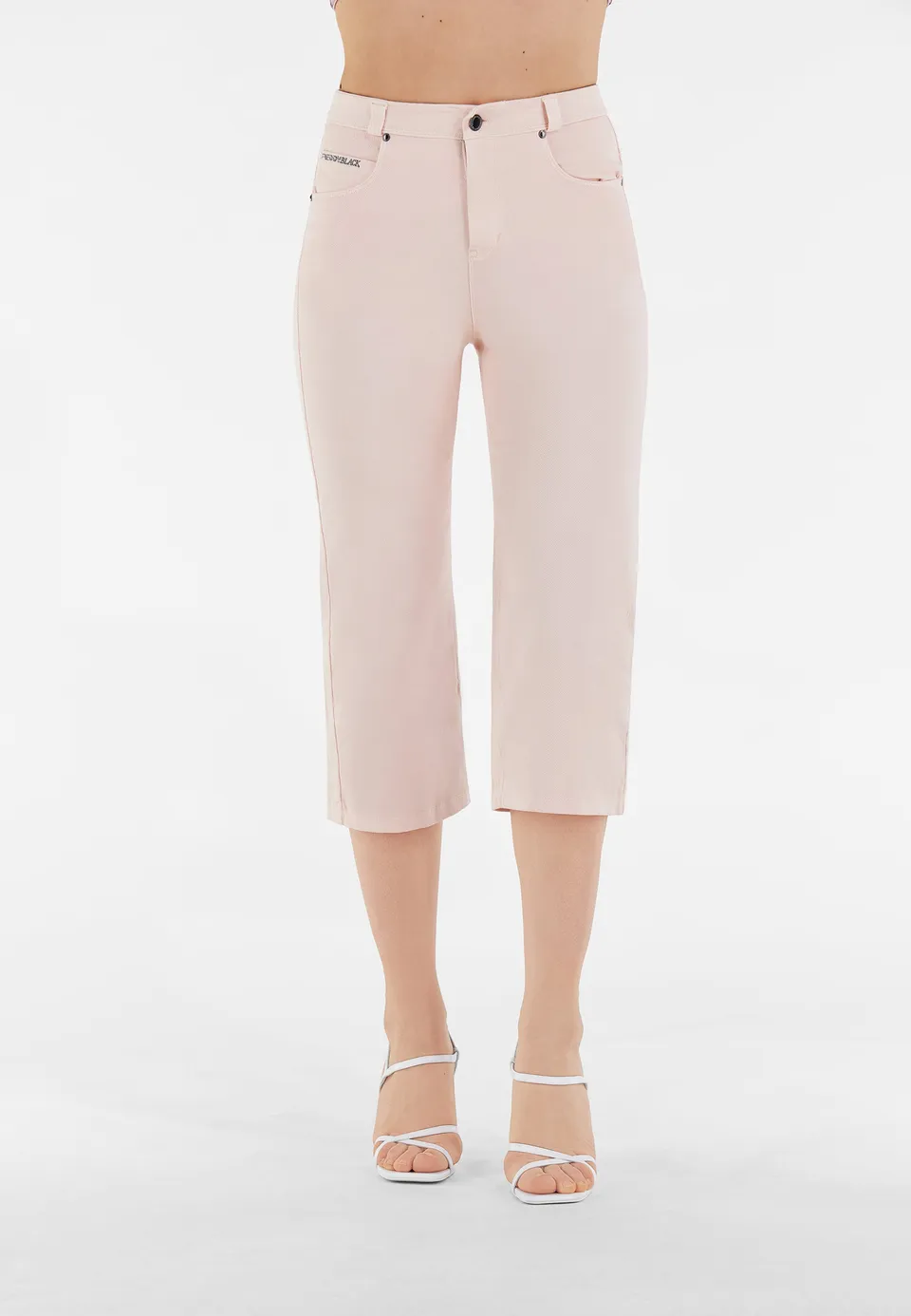 freddy-black-pantalon-capri-jambe-large-3-4-taille-haute image 1