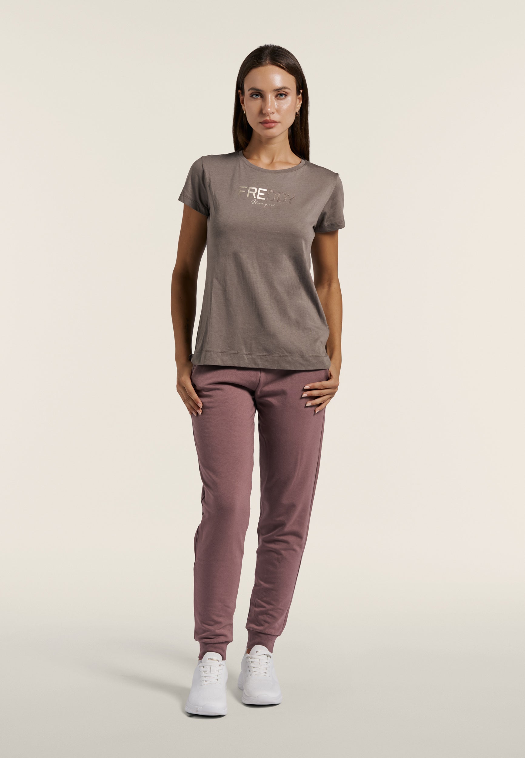 freddy-t-shirt-femme-regular-logo-maxi-or-et-clous-dor-s image 2