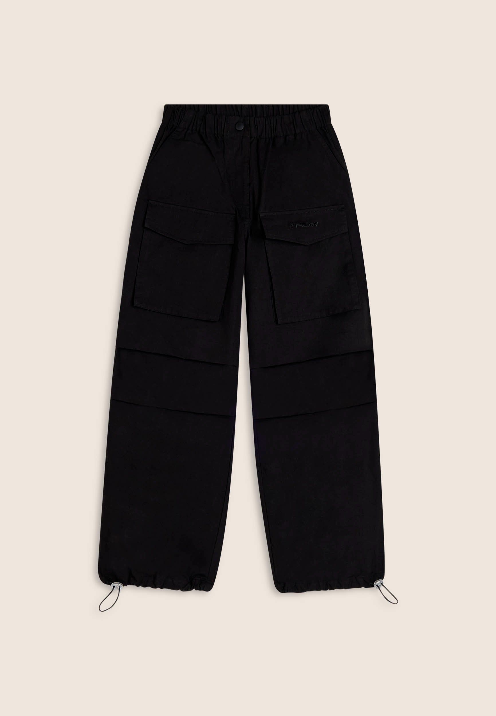 pantalon-cargo-femme-freddy-popeline-poches-frontales image 1