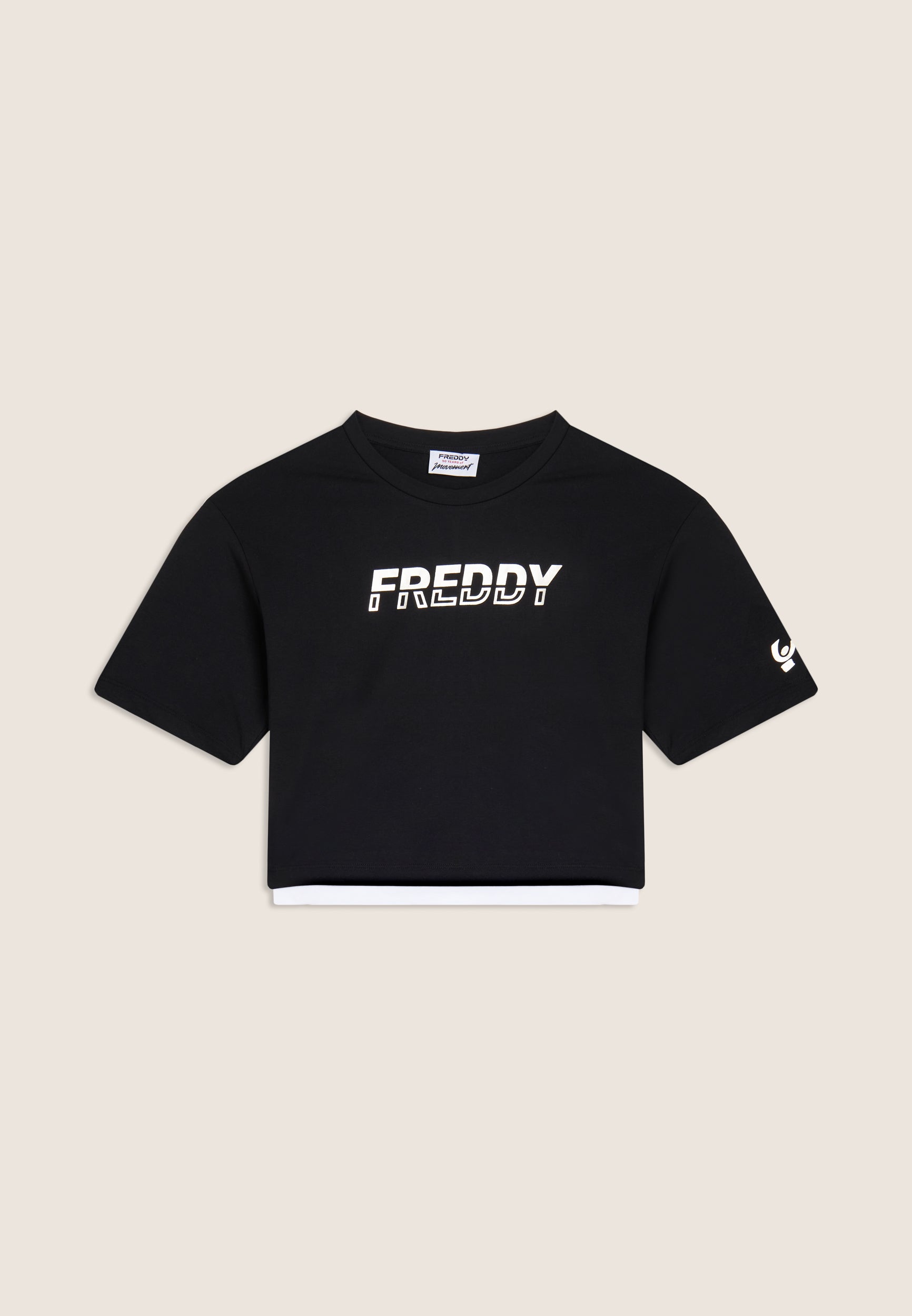 freddy-t-shirt-cropped-logo-perlato-t-shirt-femme image 1