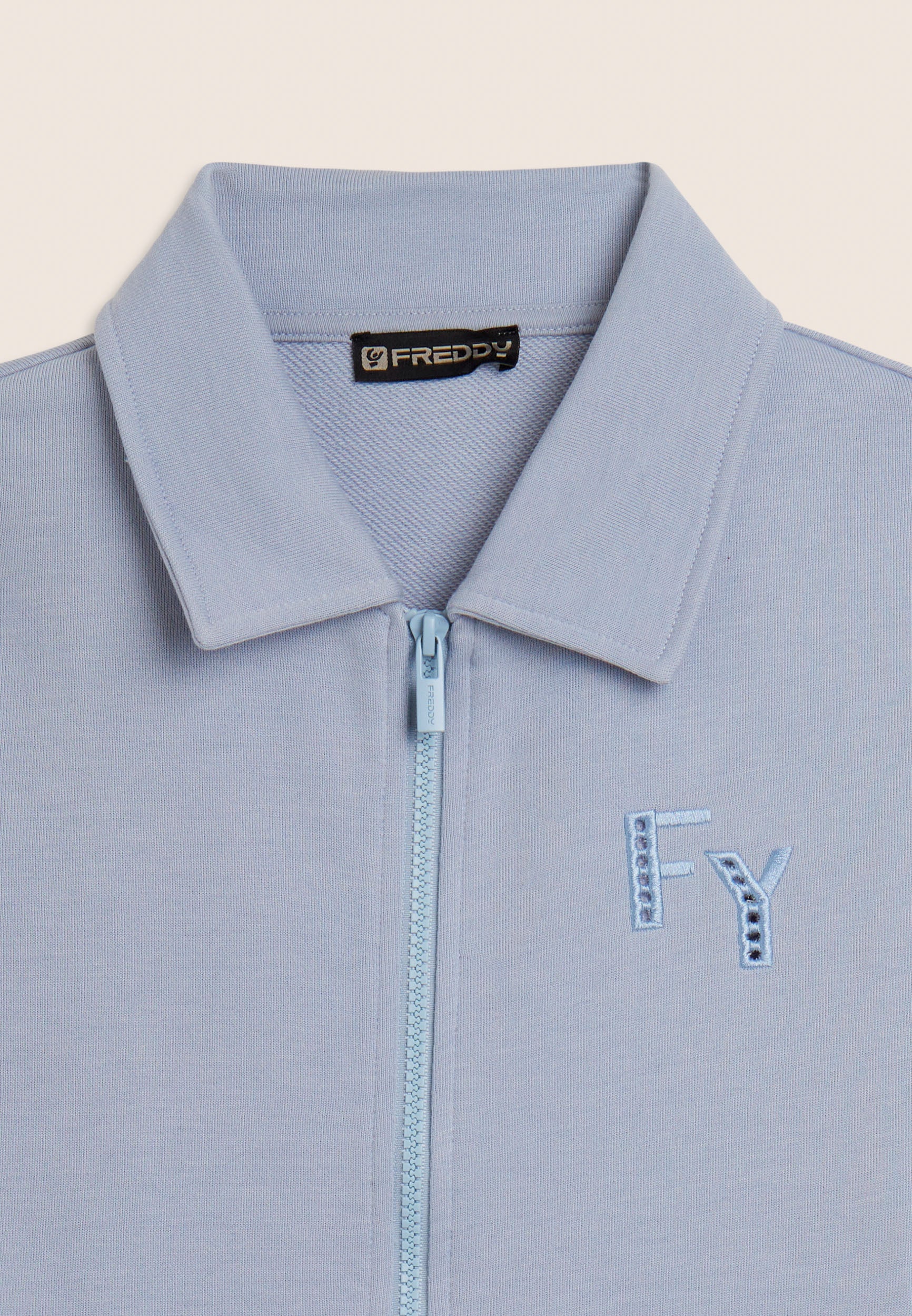 freddy-felpa-full-zip-col-chemise-french-terry-logo-fy-brod image 7