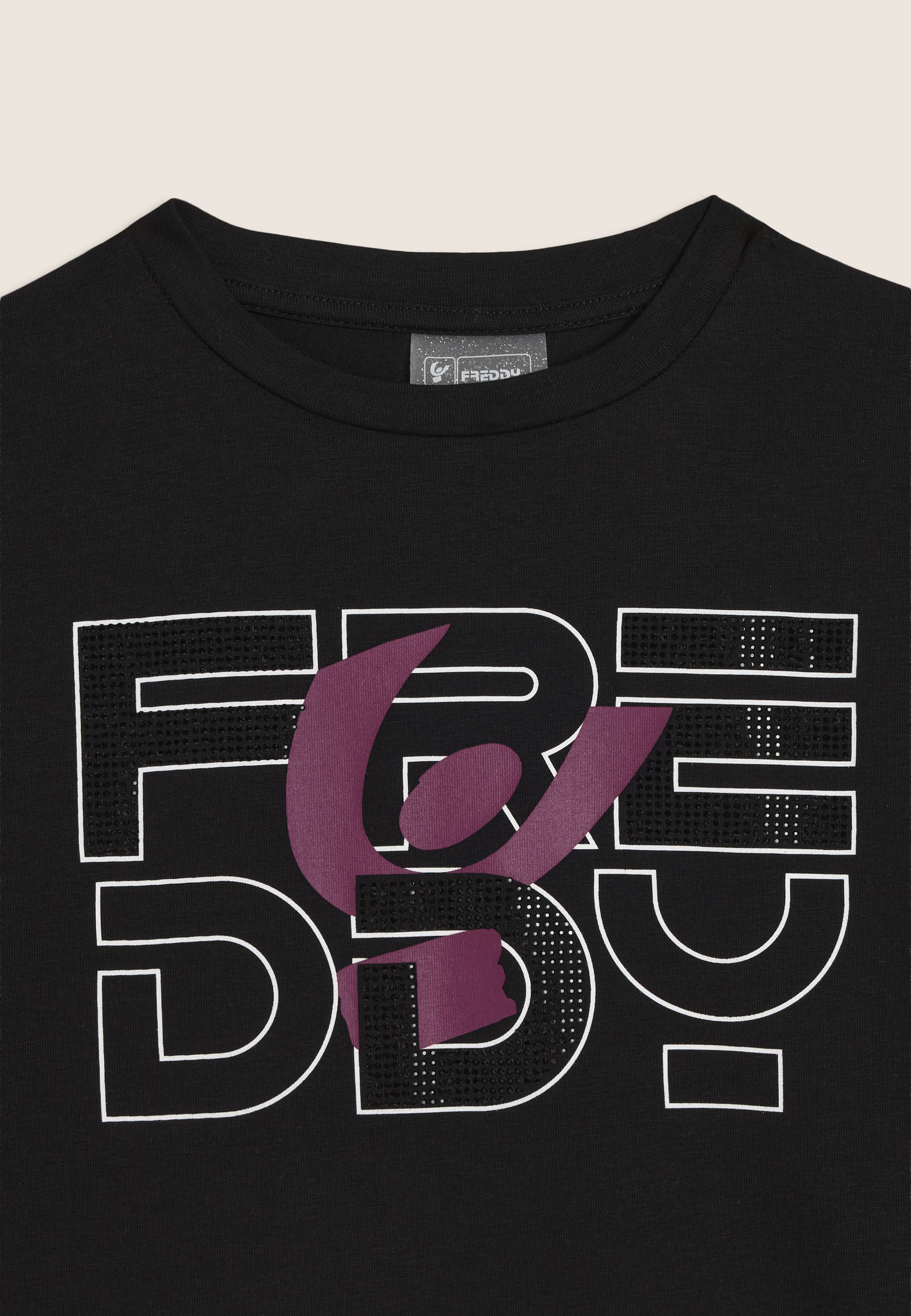 freddy-t-shirt-junior-logo-strass-coutures-contraste image 3