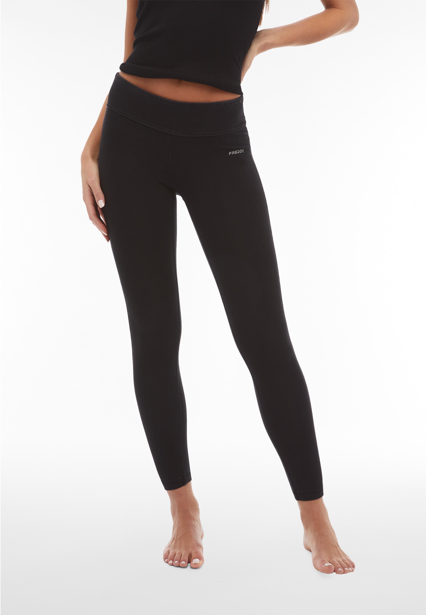 freddy-n-o-w-legging-femme-taille-moyenne-jersey-effet-denim-durable image 1