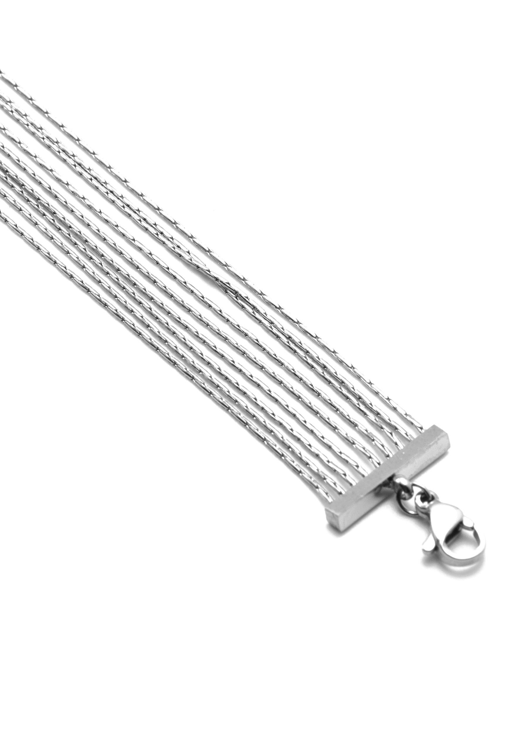 freddy-bracelet-multi-rangs-acier-argent-cha-ne-pi image 2