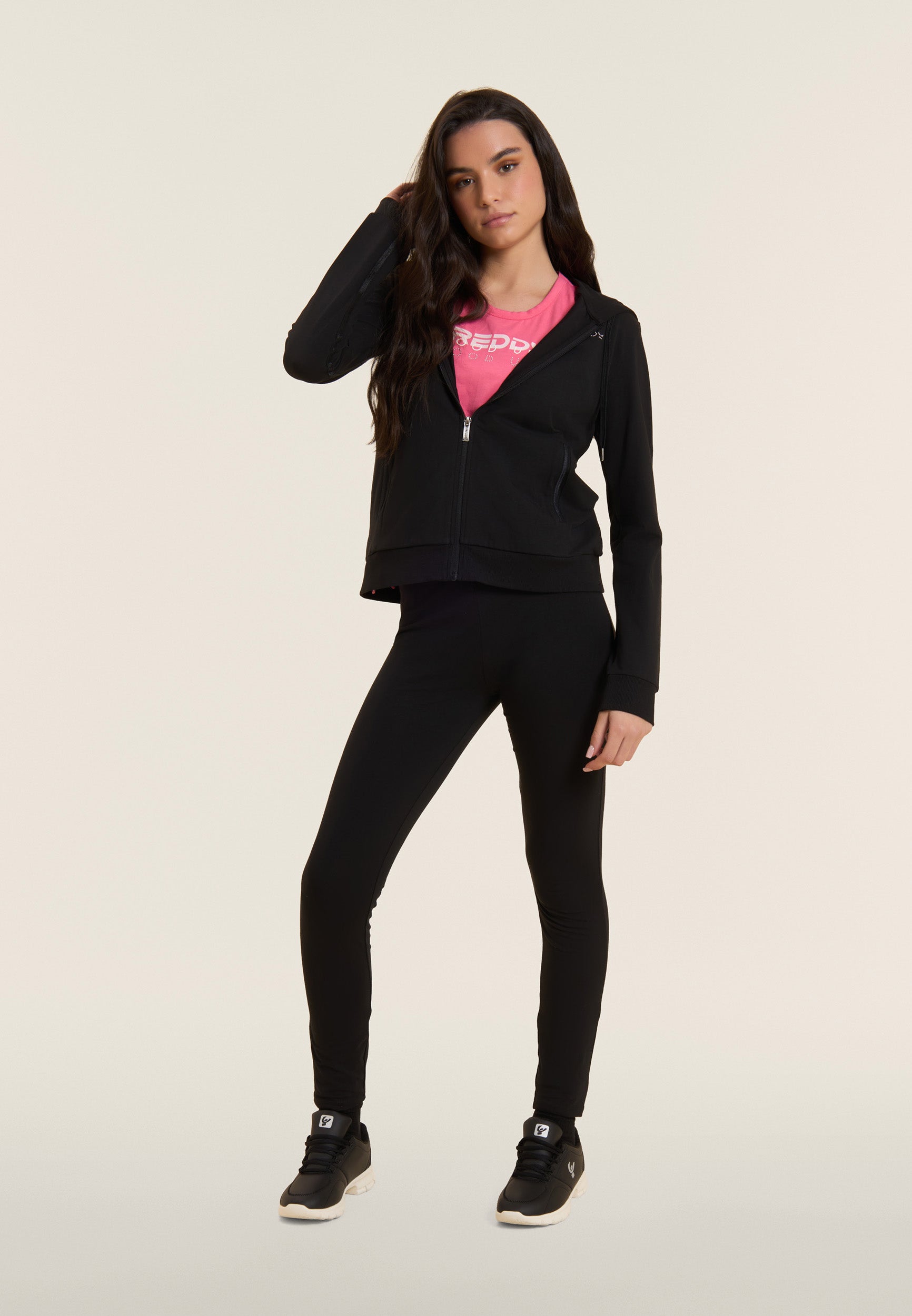 freddy-sweat-capuche-zipp-logo-perles-roses image 2