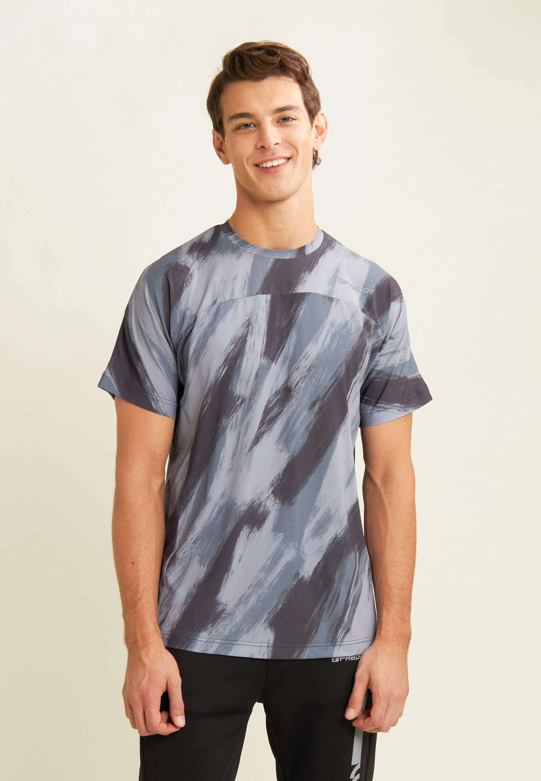 freddy-t-shirt-homme-brush-tech-slim-imprim-pennellata image 1