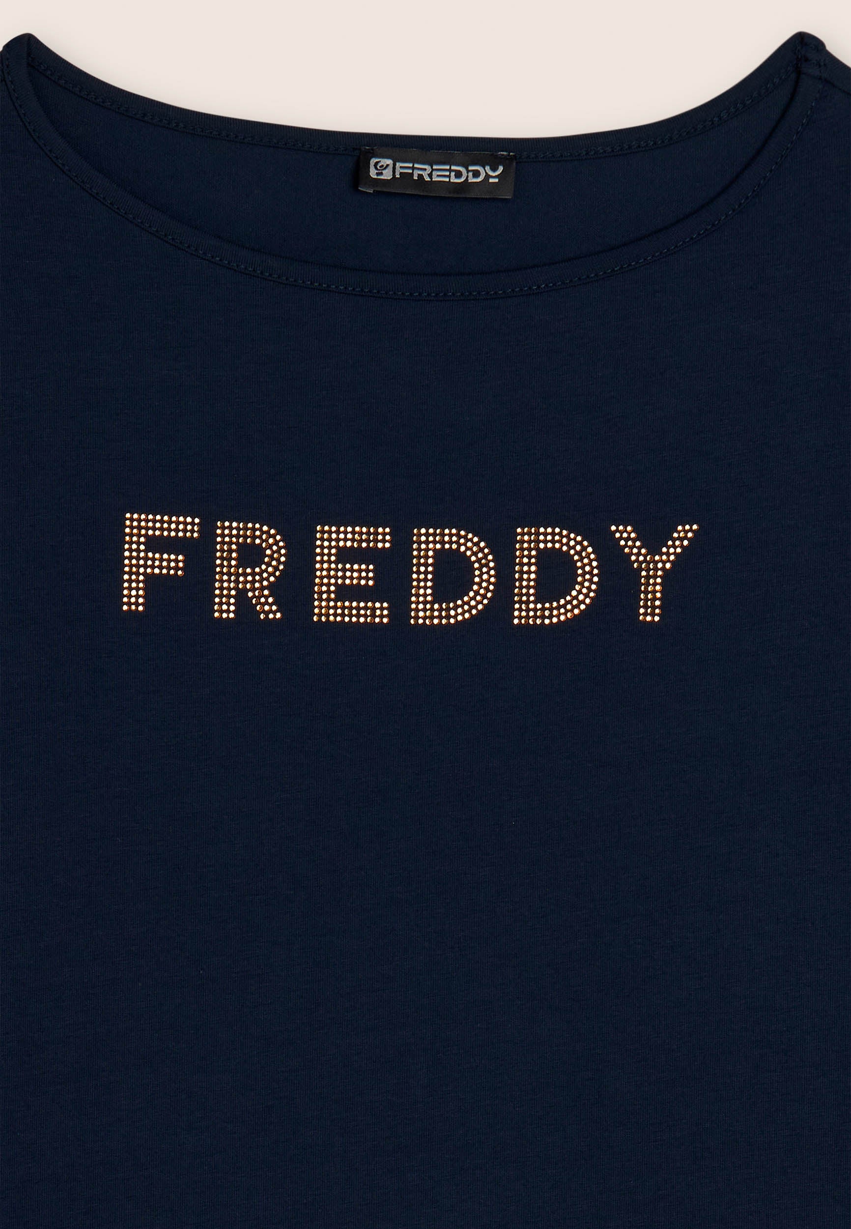 freddy-t-shirt-manches-longues-femme-jersey-logo-strass-dor-s image 3