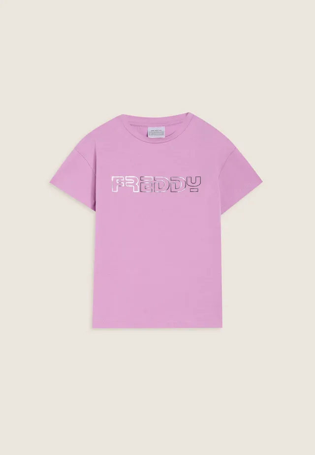 freddy-t-shirt-fille-regular-fit-logo-argent image 1