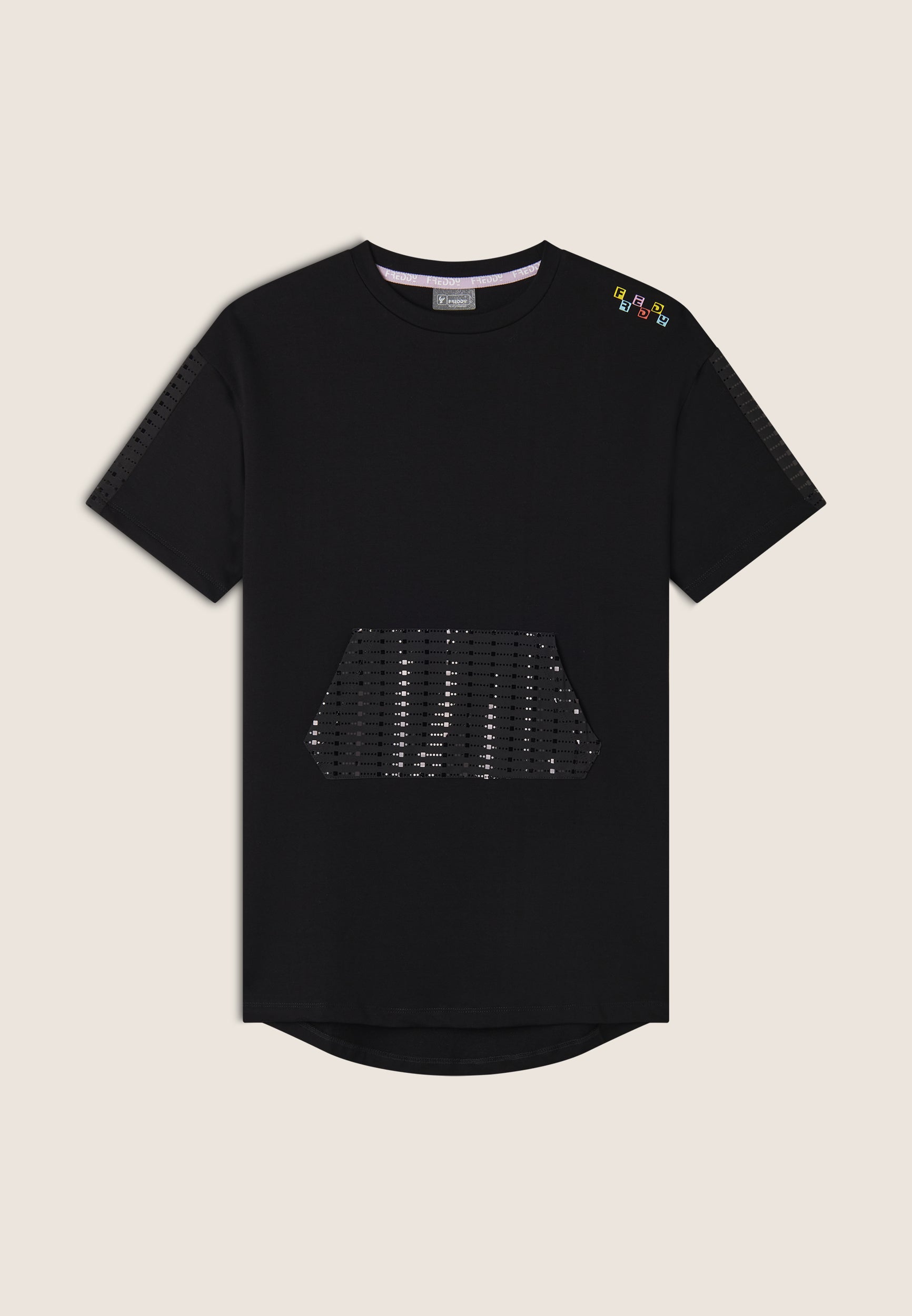 freddy-maxi-t-shirt-robe-enfant-coton-stretch-poche-sequins image 1